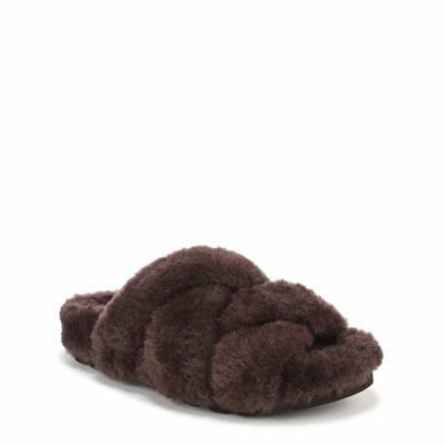 Vionic Women's Peppa Open Toe Slipper, Dark Brown, 13M