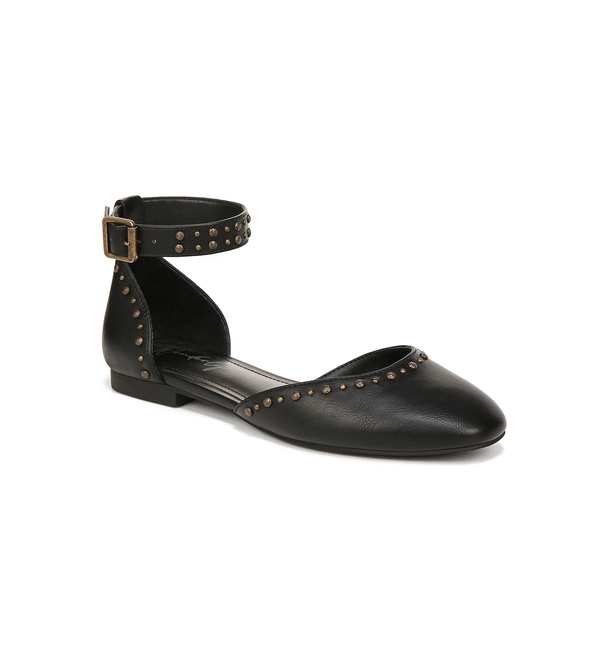 Eloise Studded Ankle Strap Flats