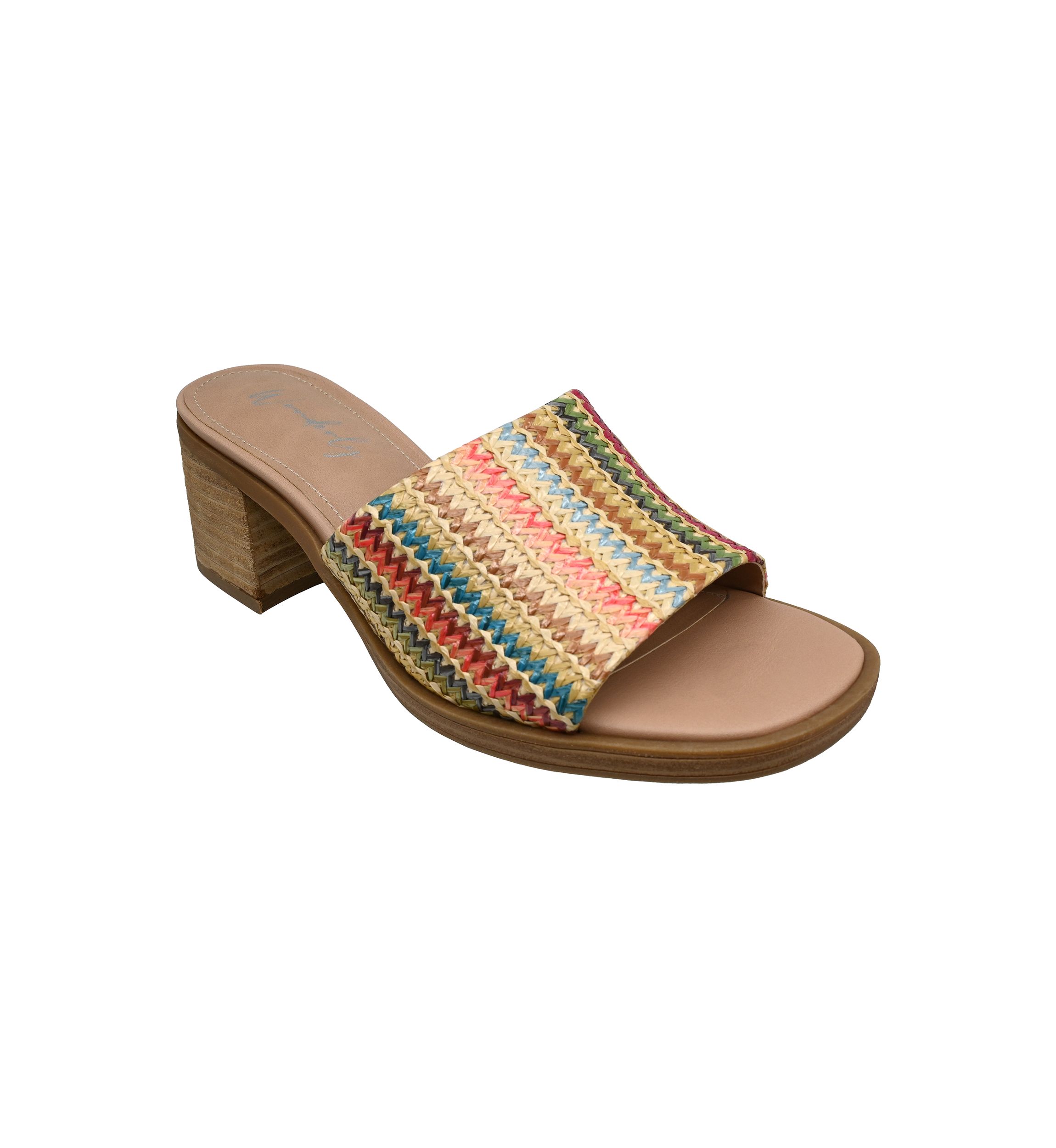 Womens Audrey One Band Block Heel Sandals
