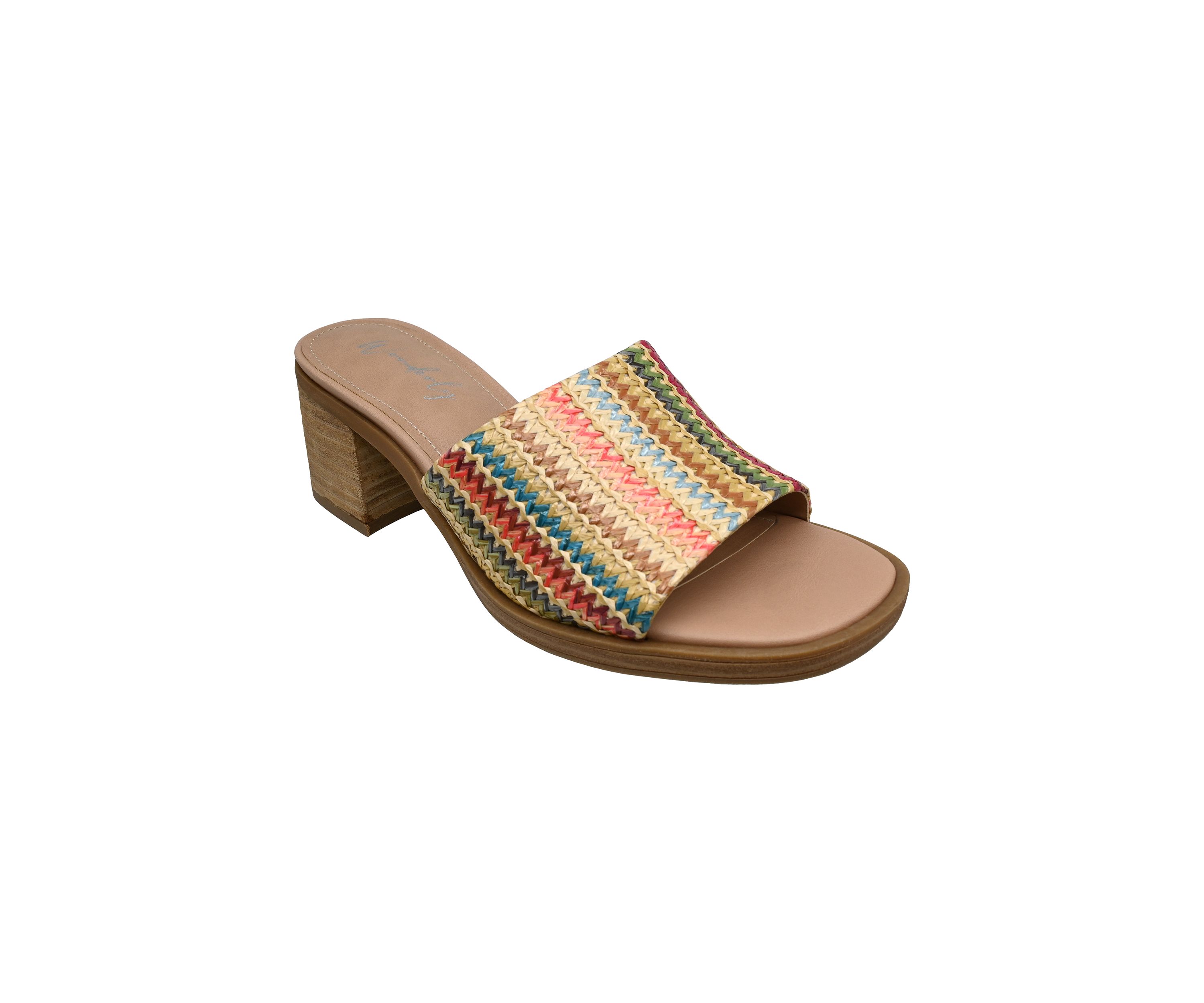 Womens Audrey One Band Block Heel Sandals