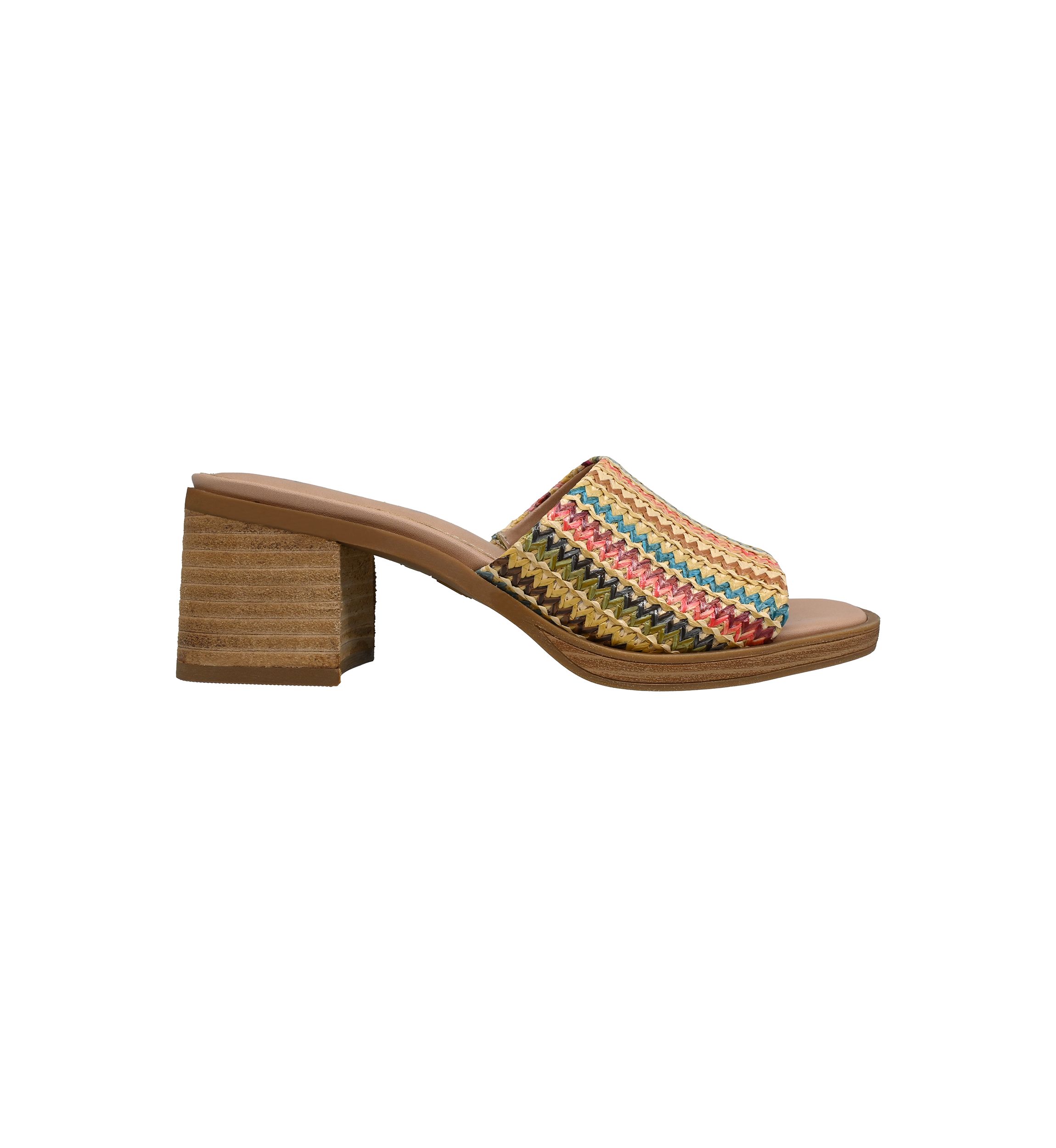 Womens Audrey One Band Block Heel Sandals