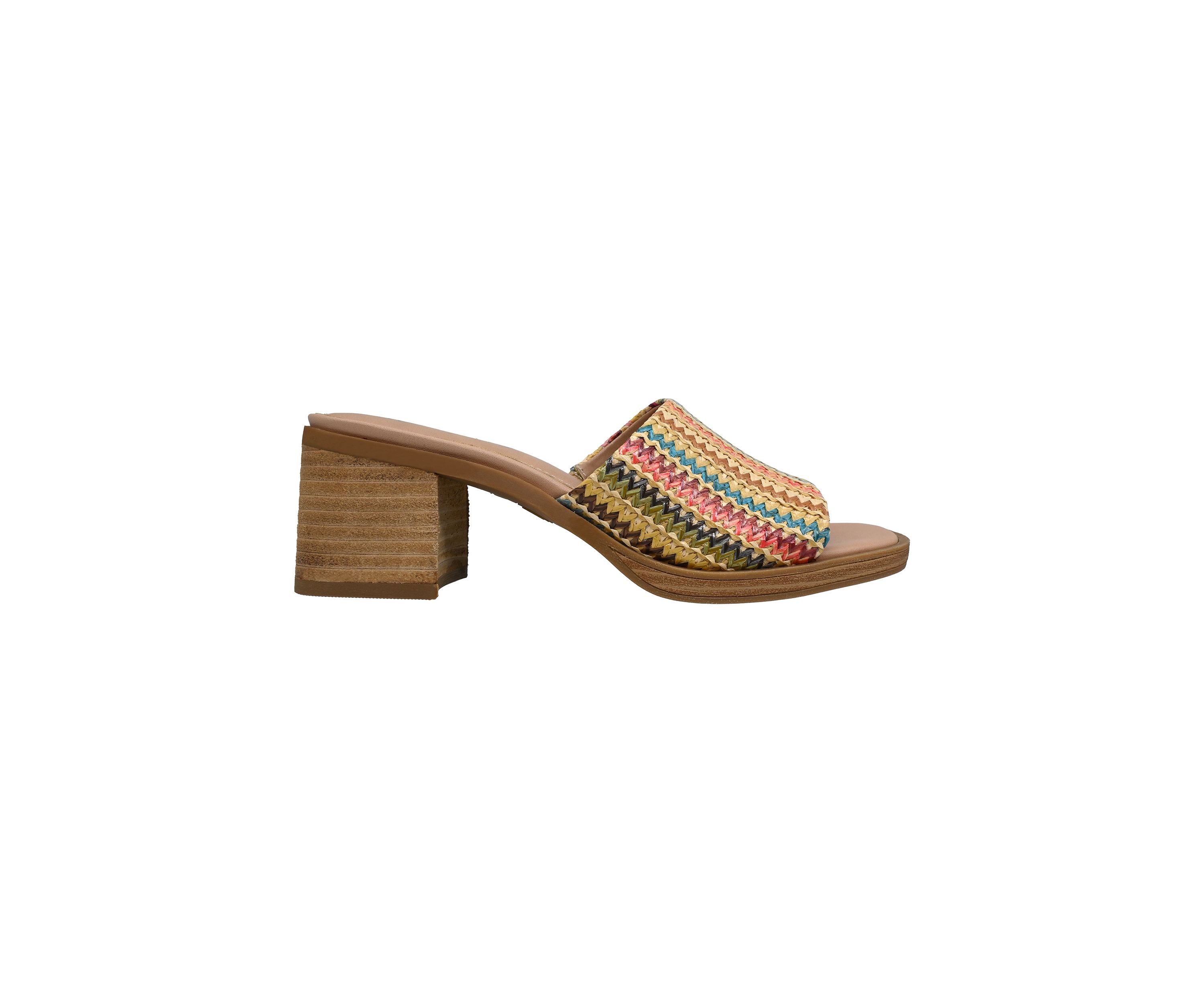 Womens Audrey One Band Block Heel Sandals