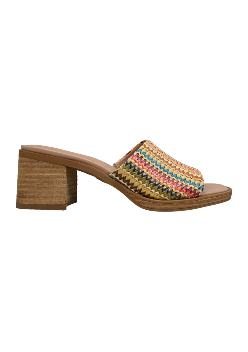 Womens Audrey One Band Block Heel Sandals