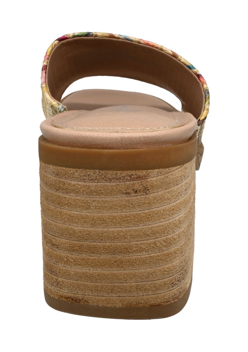 Womens Audrey One Band Block Heel Sandals