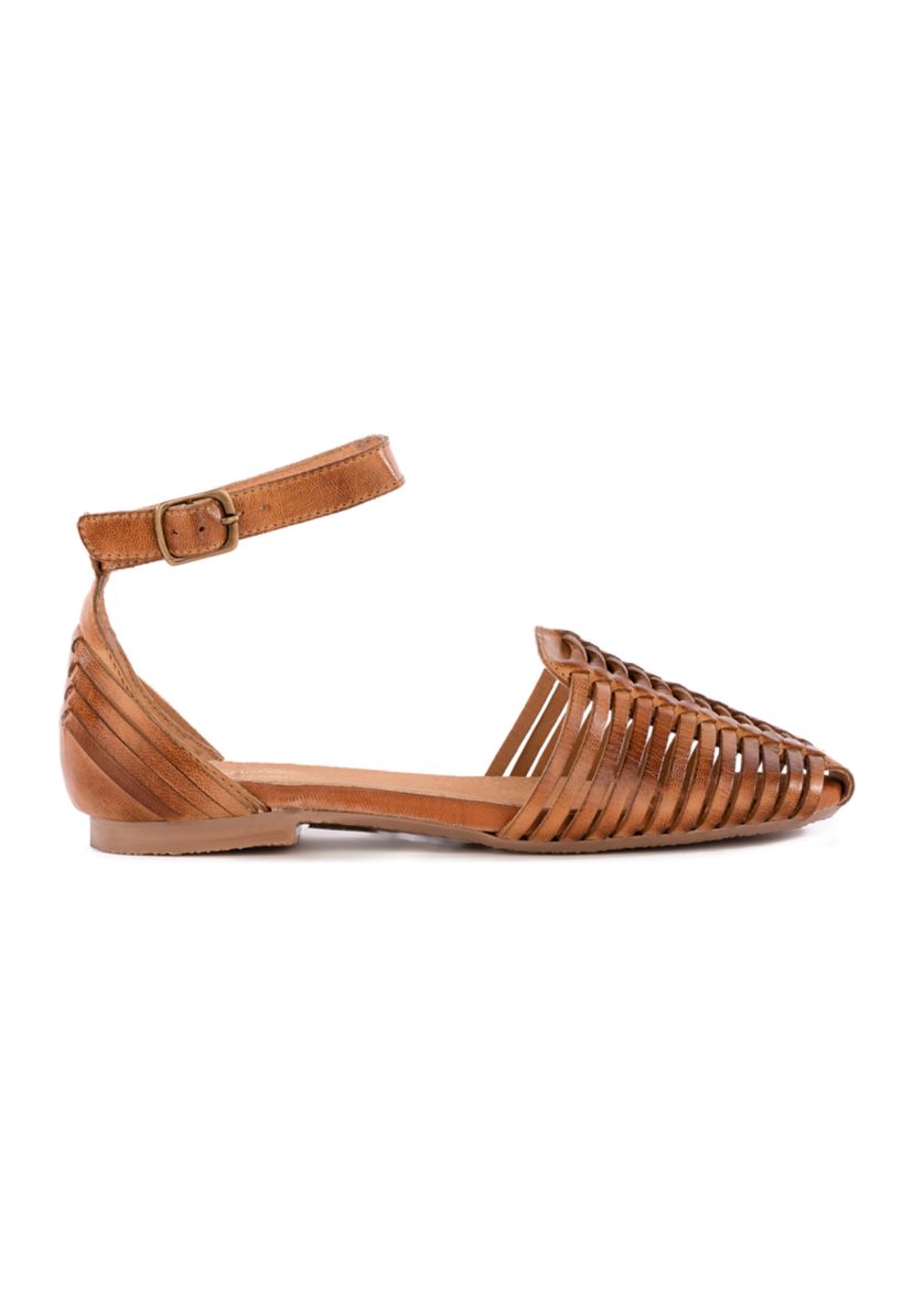 Huarache Ankle Strap Flats