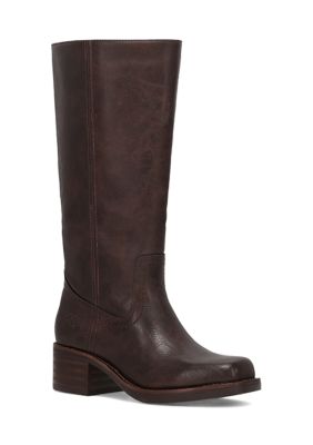 Frye & Co Women's Miranda Riding Boots - Wide Calf, Dark Brown, 10M