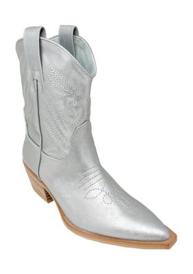 SHUSHOP Women's Zahara Metallic Western Boots