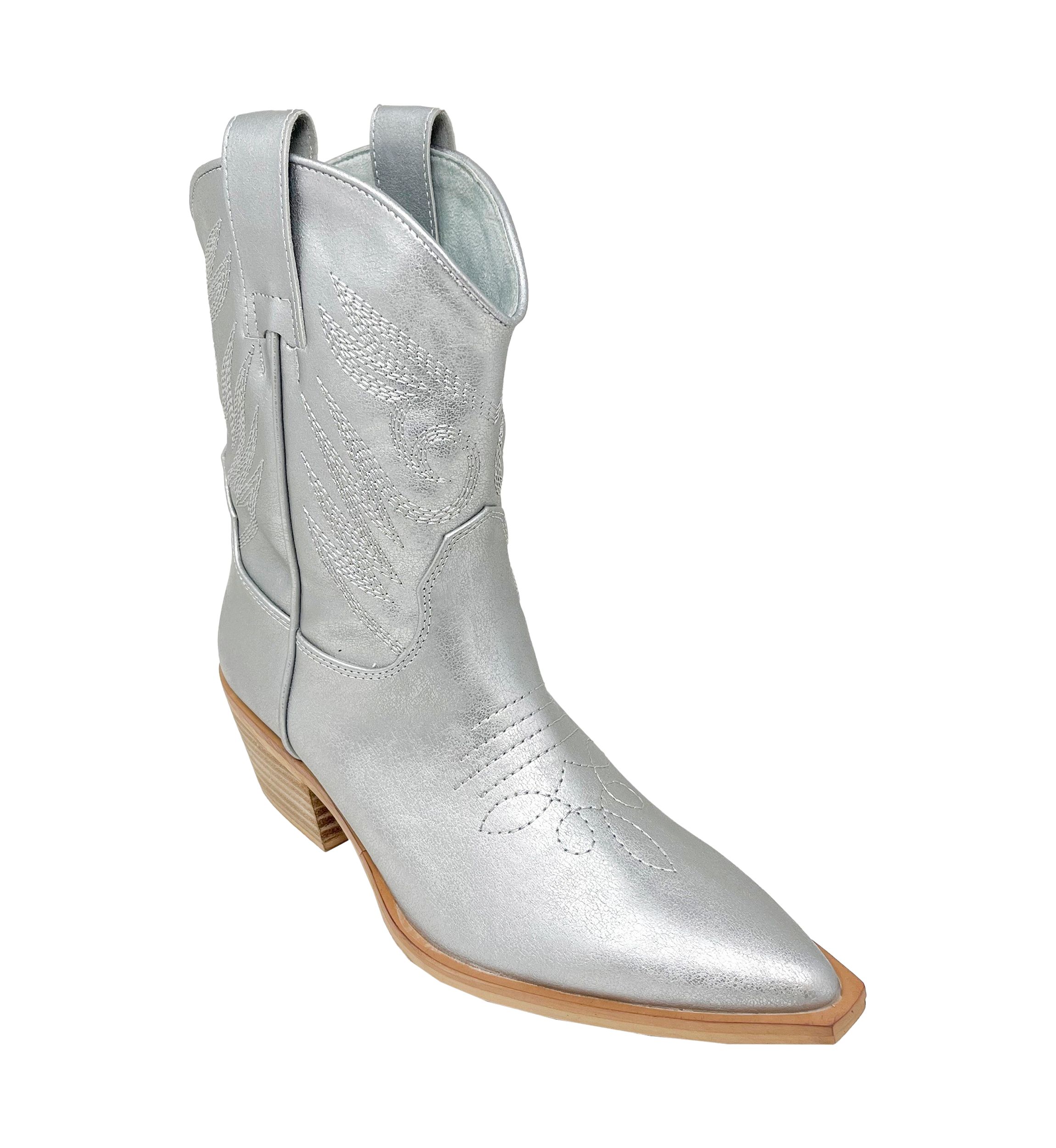 Zahara Metallic Western Boots