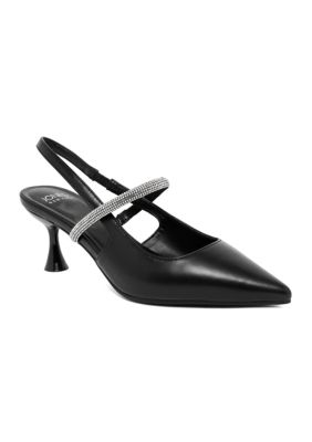 JONES NEW YORK Women's Linon Heels, Black, 9M