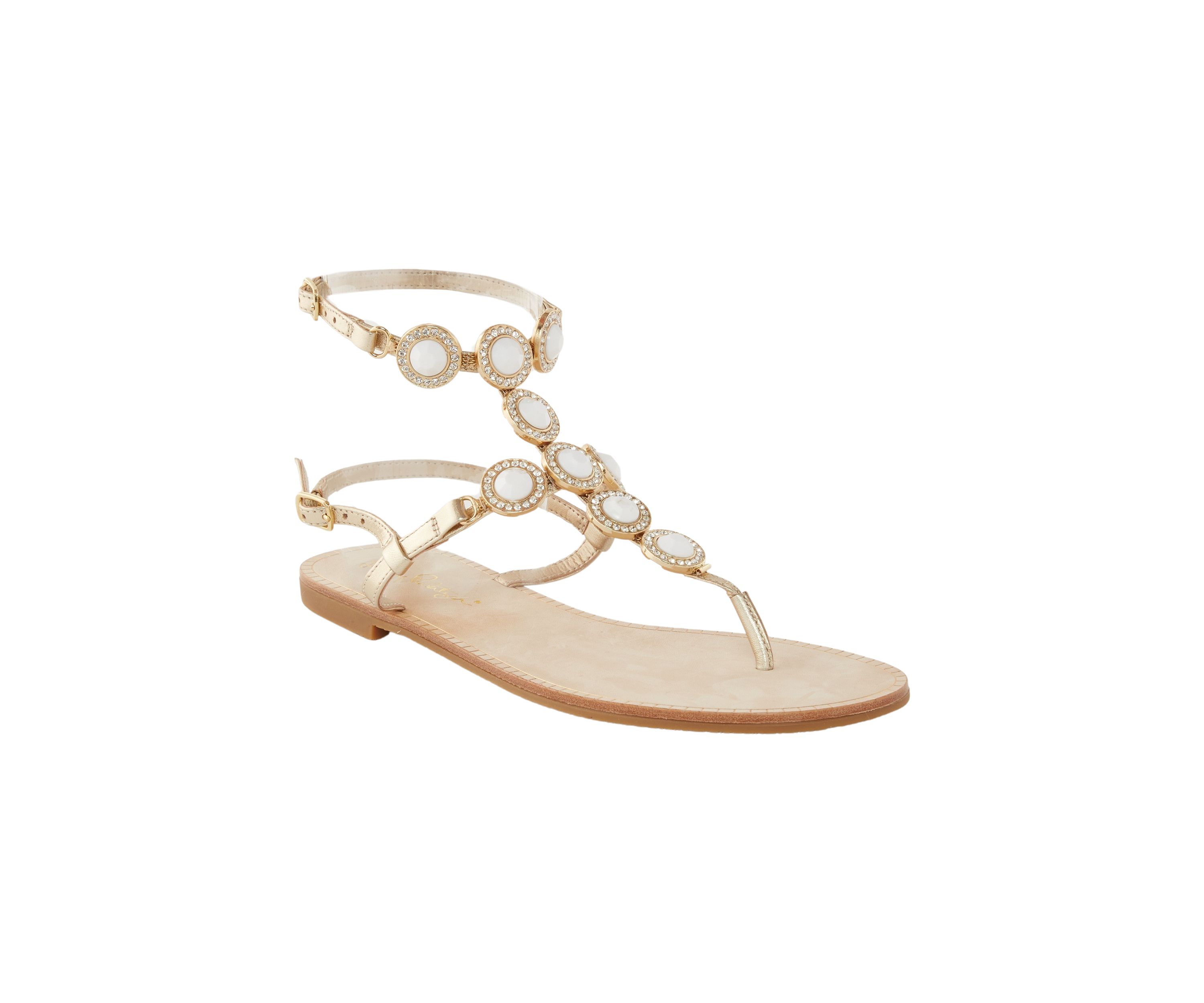 Palermo Thong Rhinestone Strappy Sandals