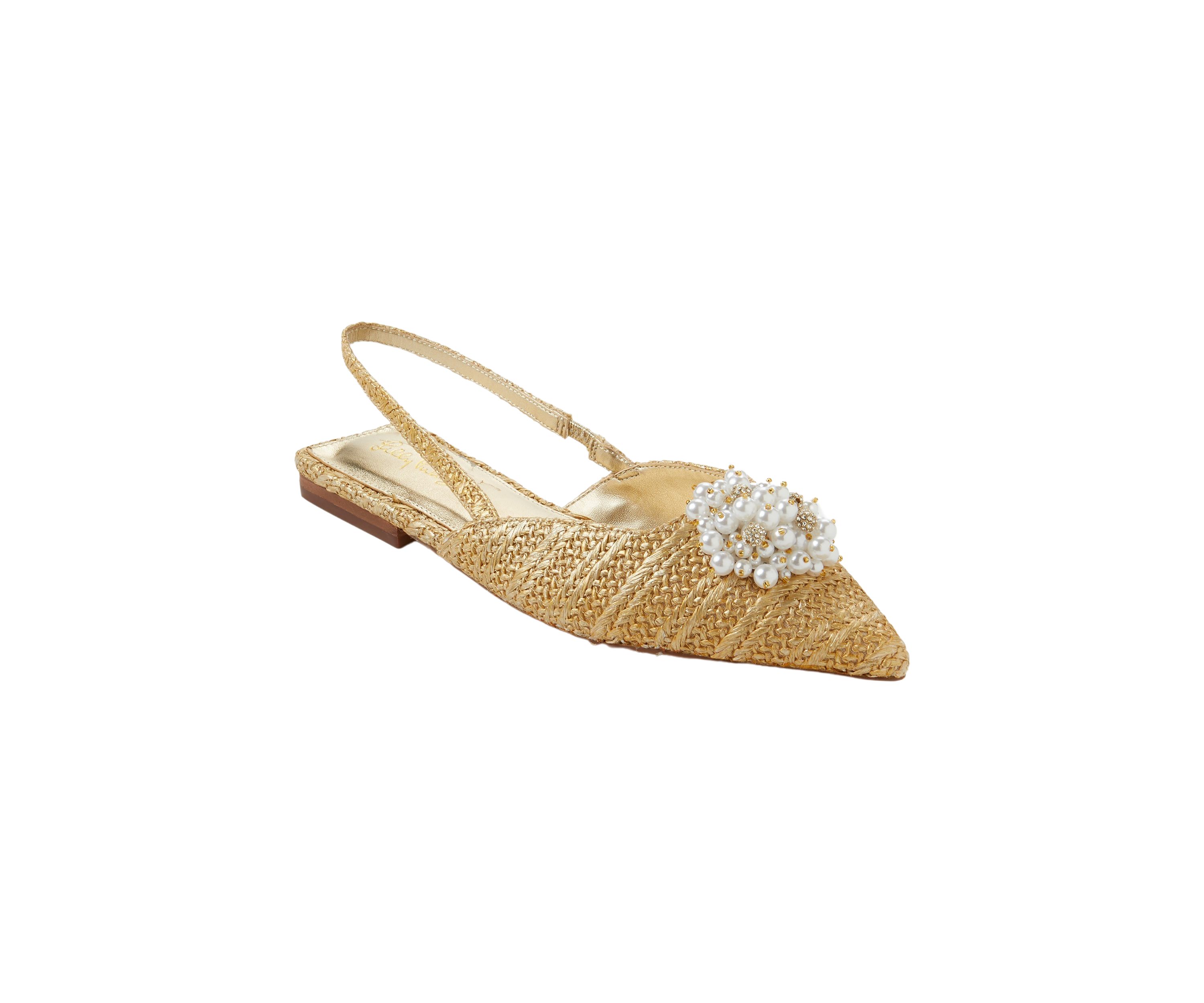 Brit Straw Slingback Flats