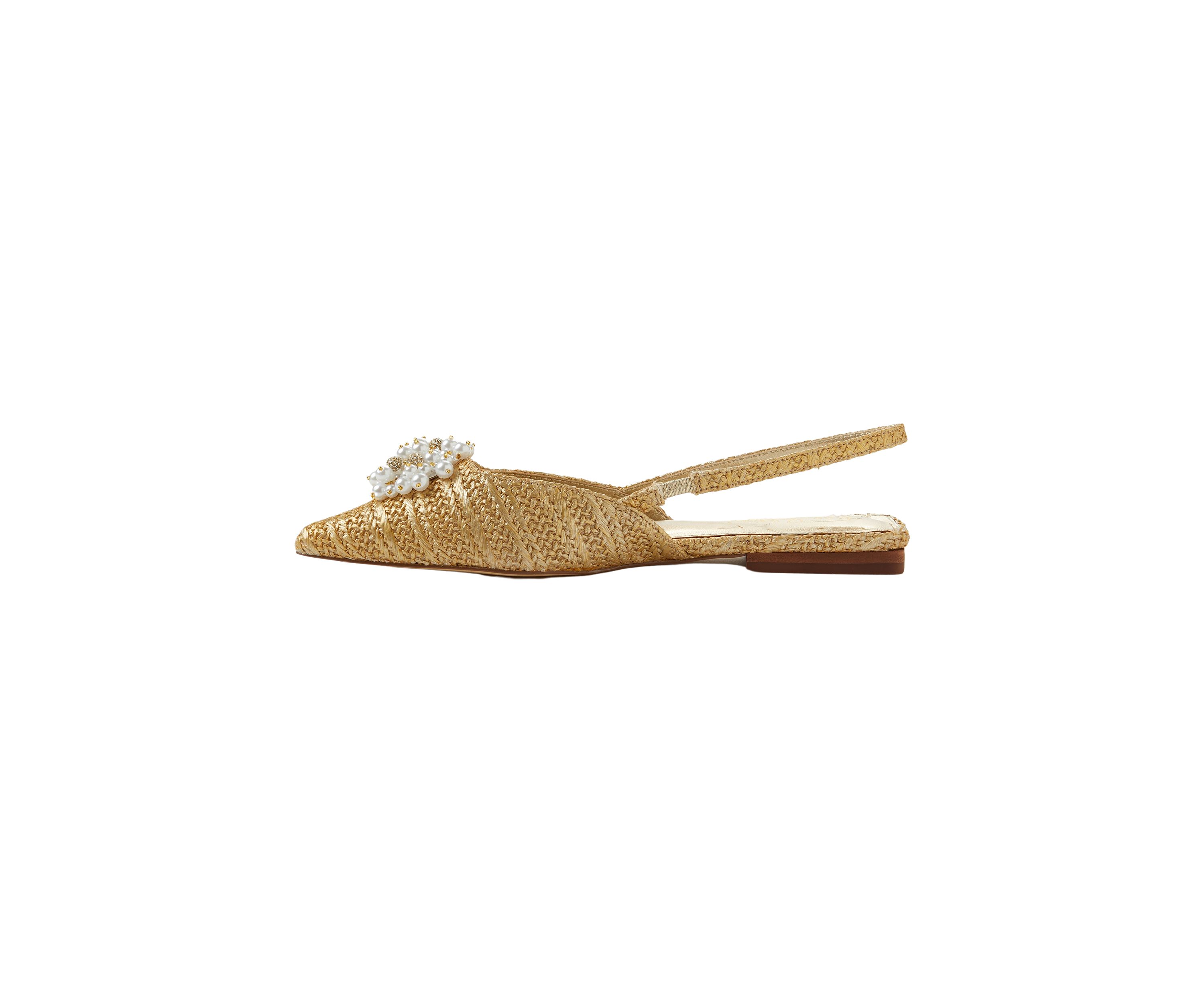 Brit Straw Slingback Flats