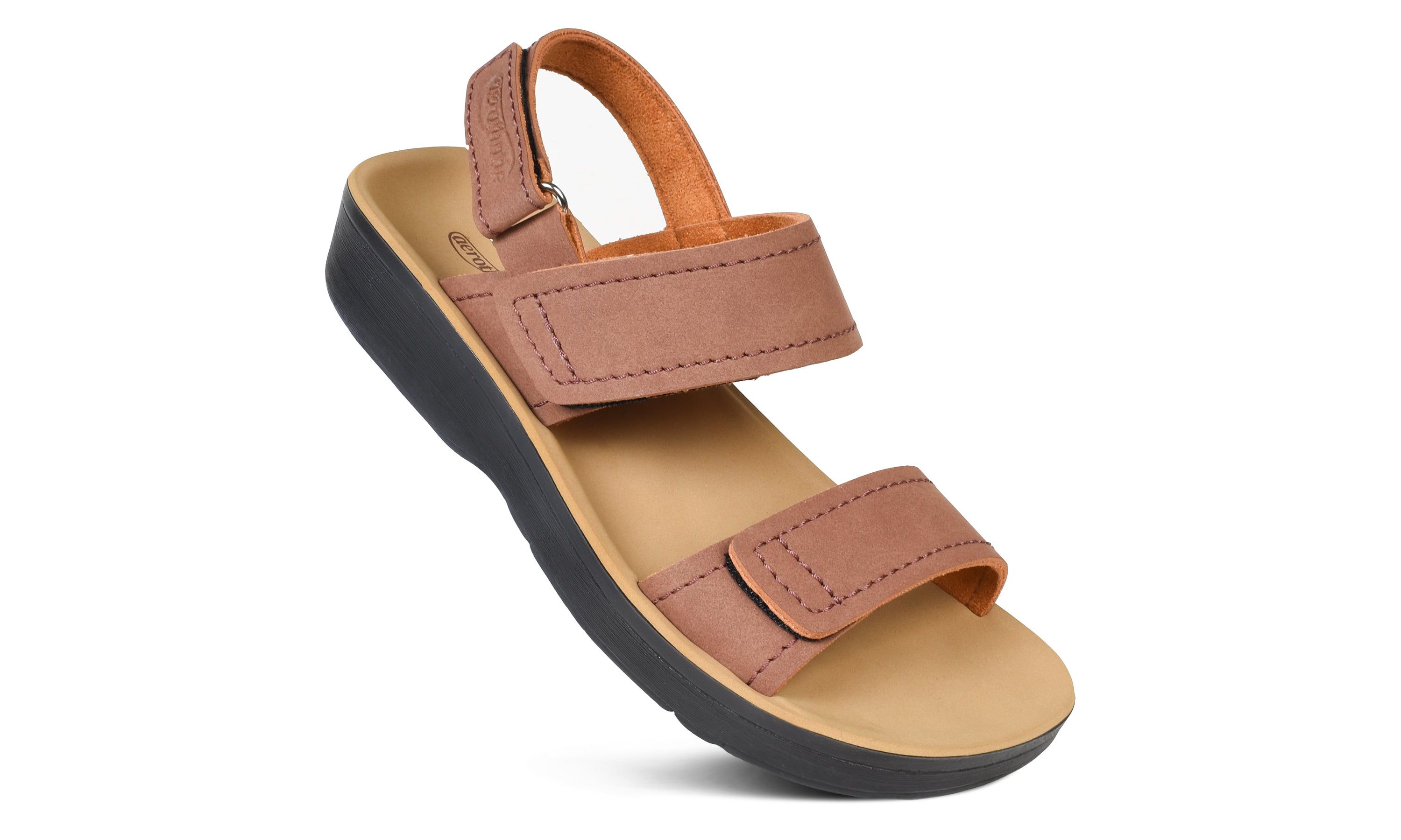 Renee Womens Adjustable Strappy Sandal with Comfortable Arch Support