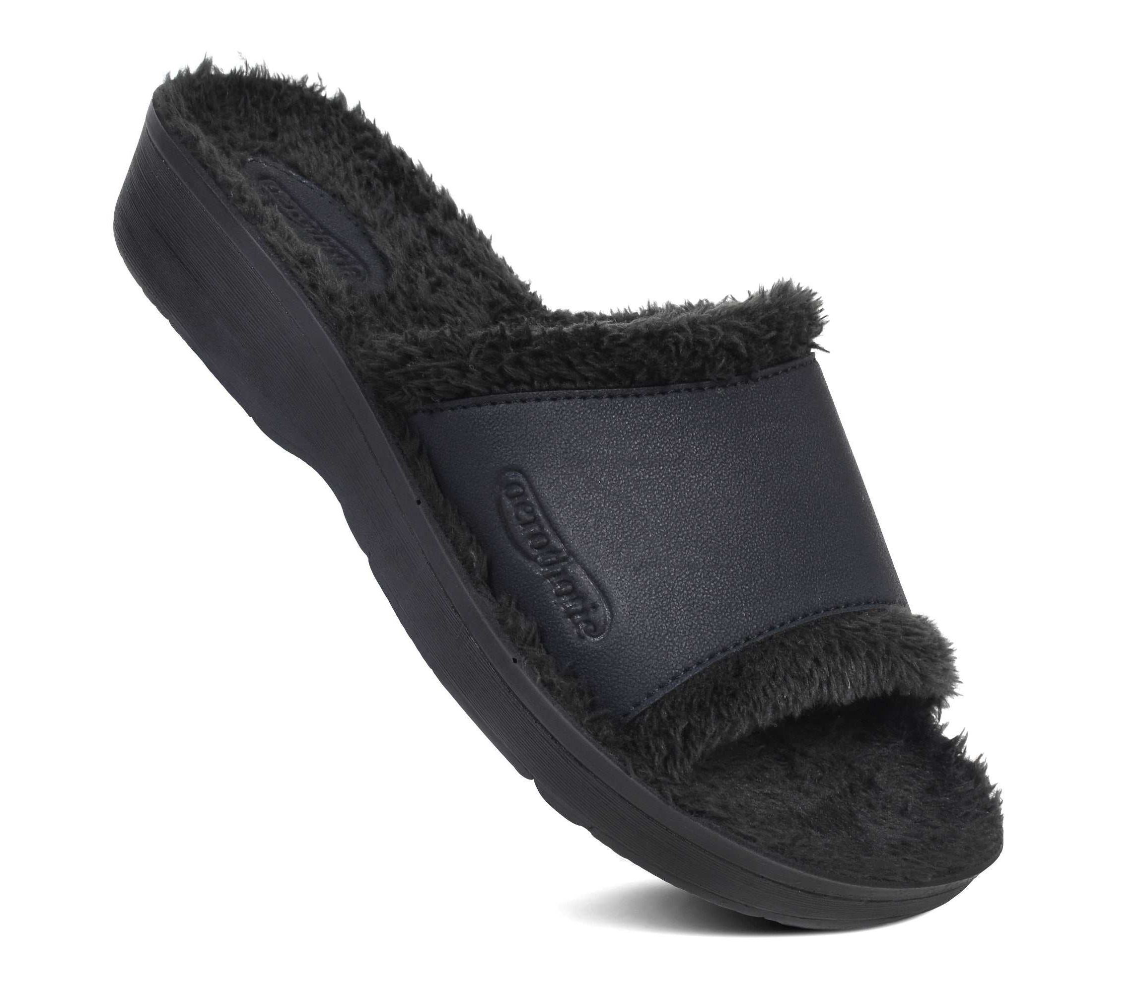 Aerothotic - Aspen Fuzzy Strap Womens Slipper