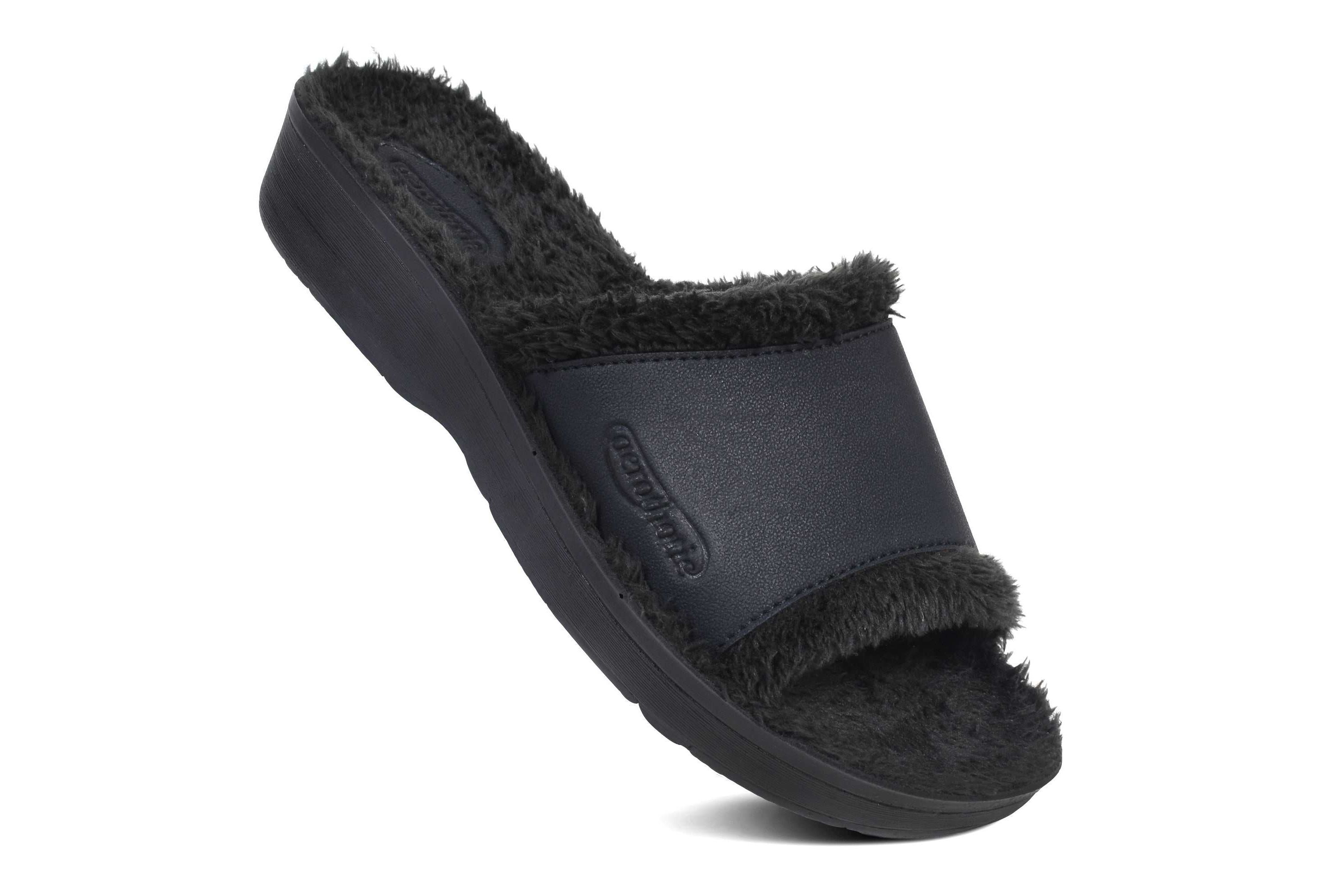Aerothotic - Aspen Fuzzy Strap Womens Slipper