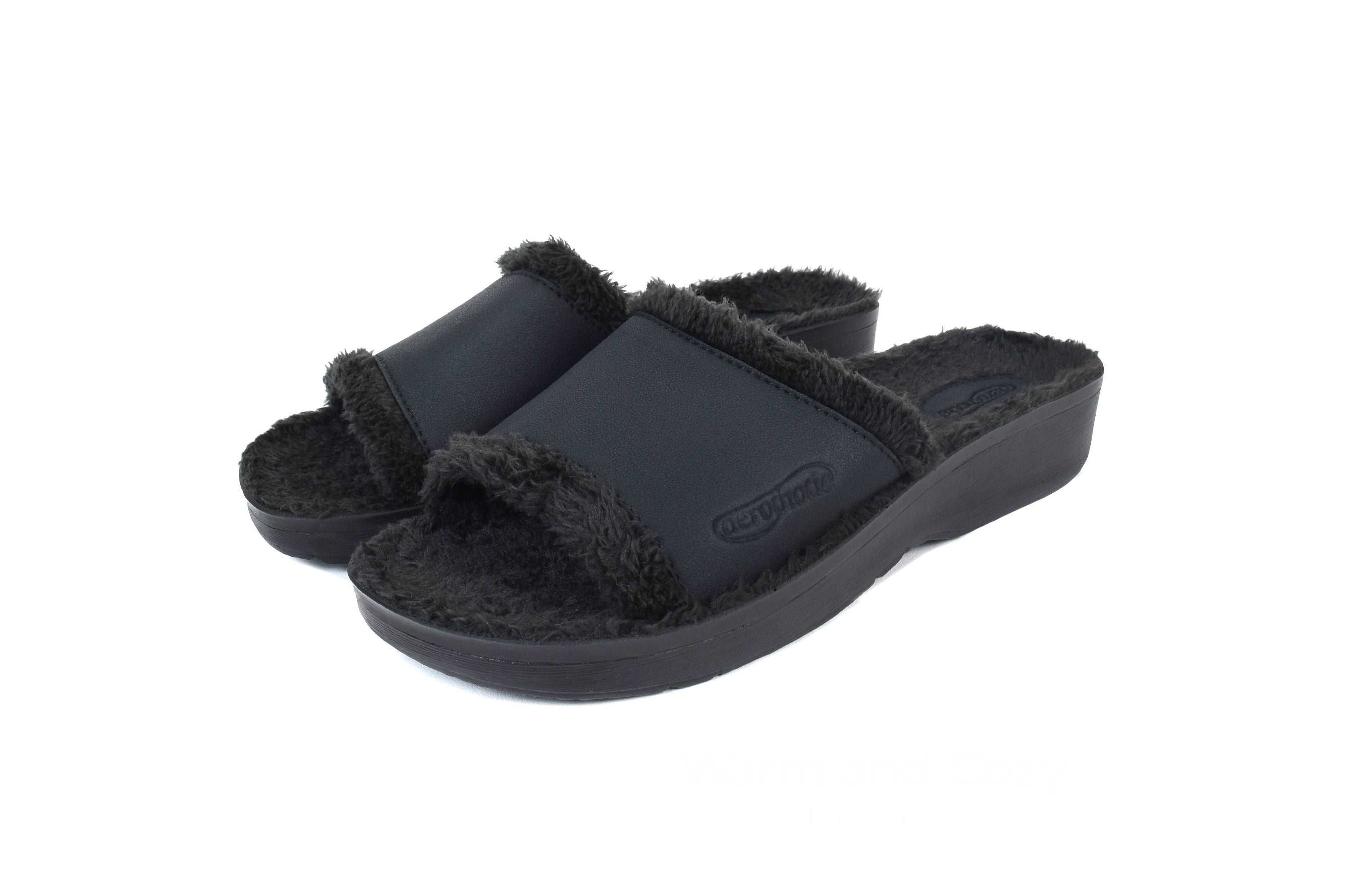 Aerothotic - Aspen Fuzzy Strap Womens Slipper