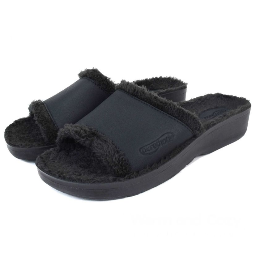 Aerothotic - Aspen Fuzzy Strap Womens Slipper