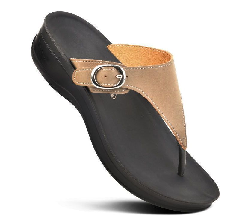 Shale Comfortable Arch Support Flip Flops for Womens