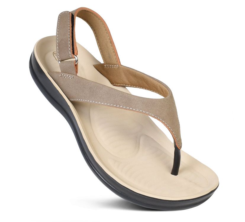 Verra Womens Comfortable Soft Toe Post Sandals with Arch Support
