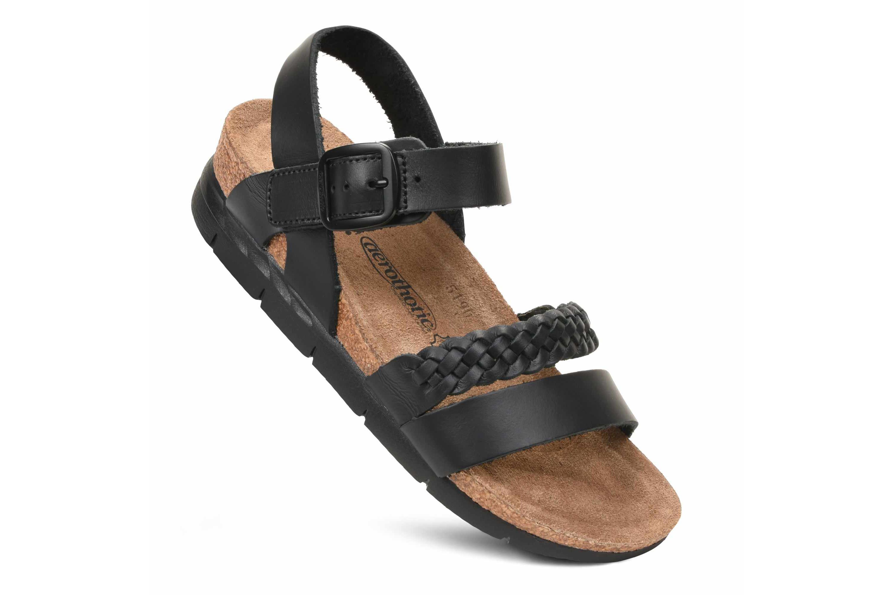 Aerothotic - Quinn Comfortable Braided Leather Platform Sandals with Arch Support