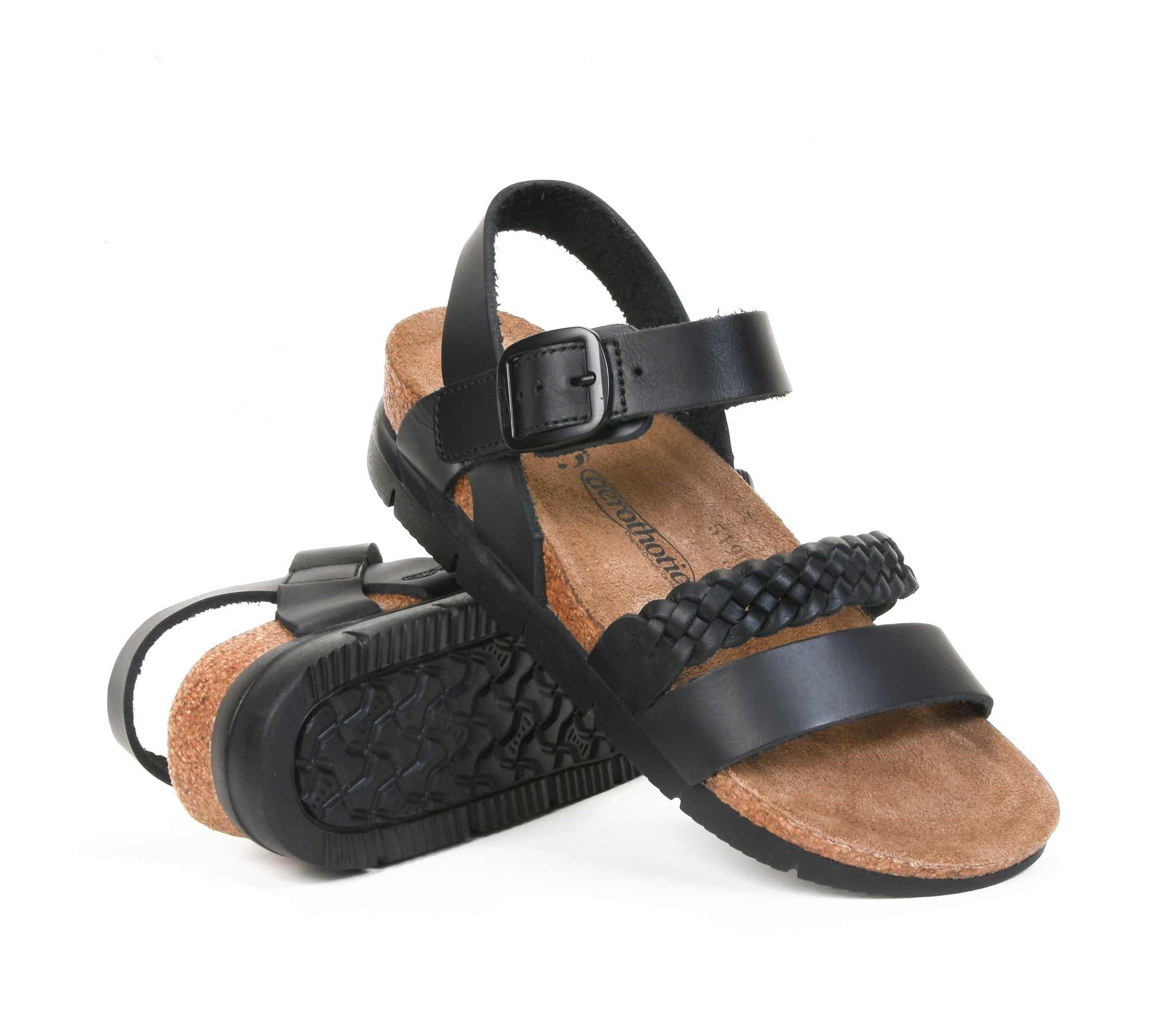Aerothotic - Quinn Comfortable Braided Leather Platform Sandals with Arch Support