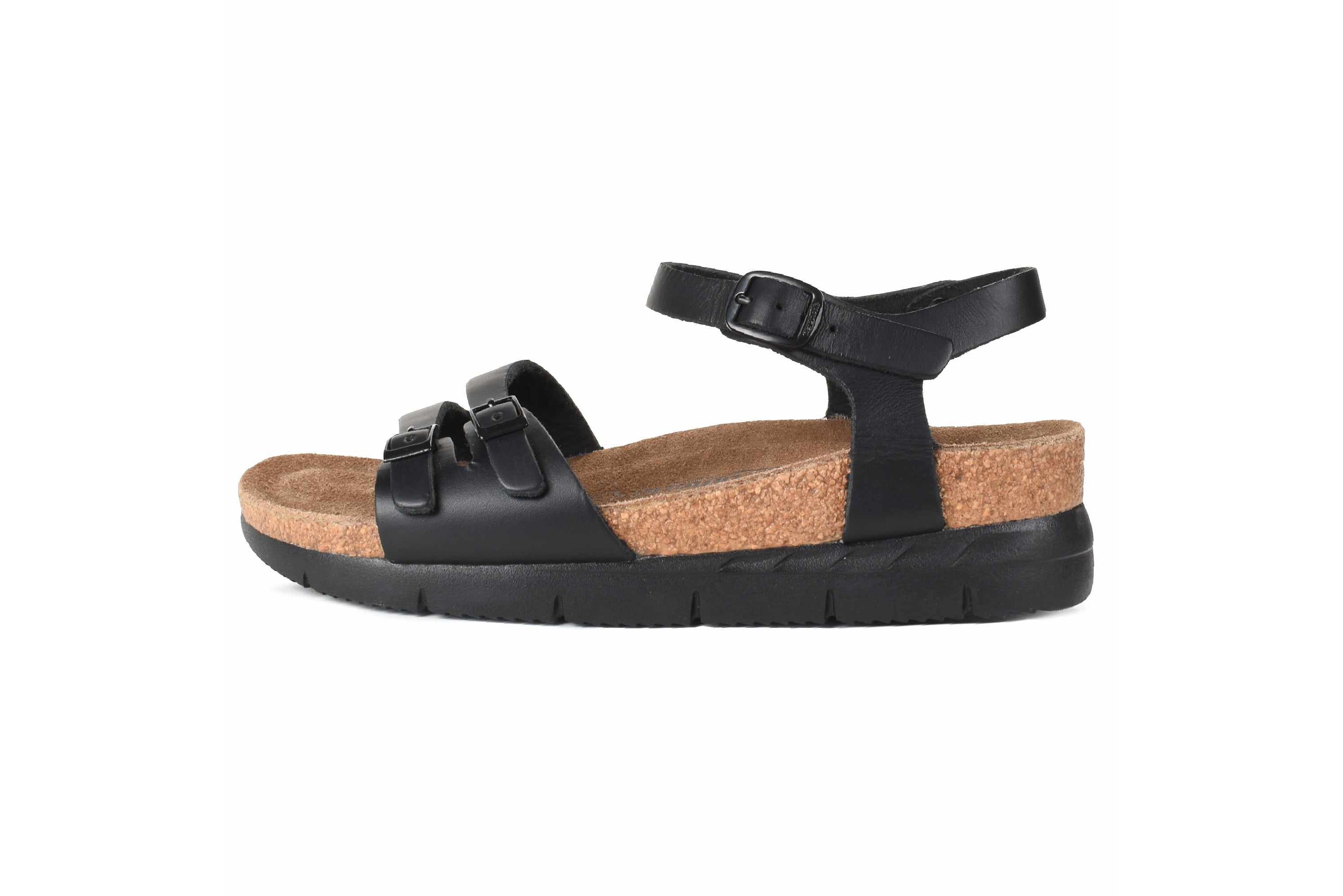 Aerothotic - Whitney Open Toe Genuine Leather Platform Sandals with Adjustable Ankle Strap