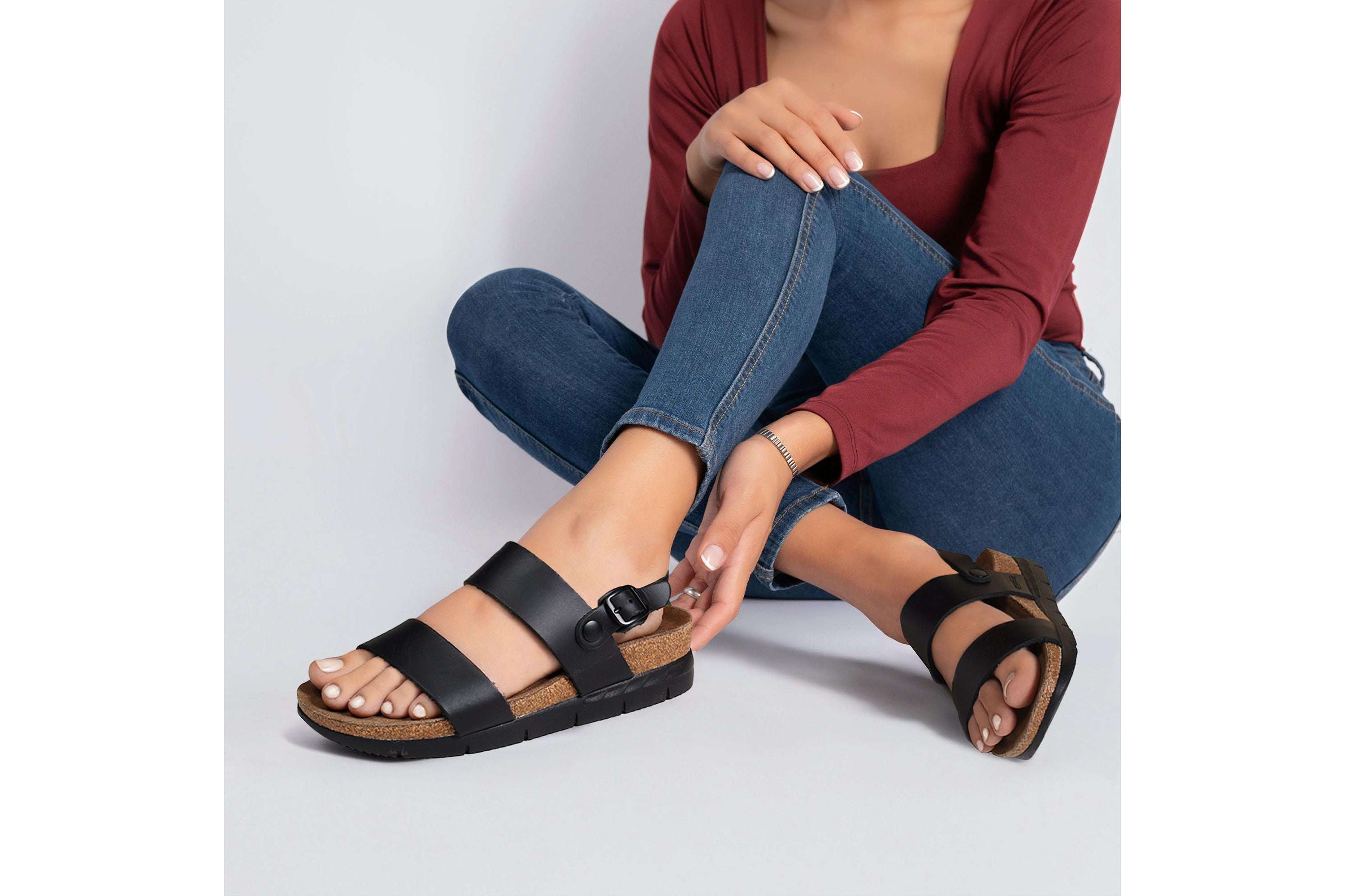 Aerothotic - Tori Casual Non-Slip Comfy Leather Platform Sandals