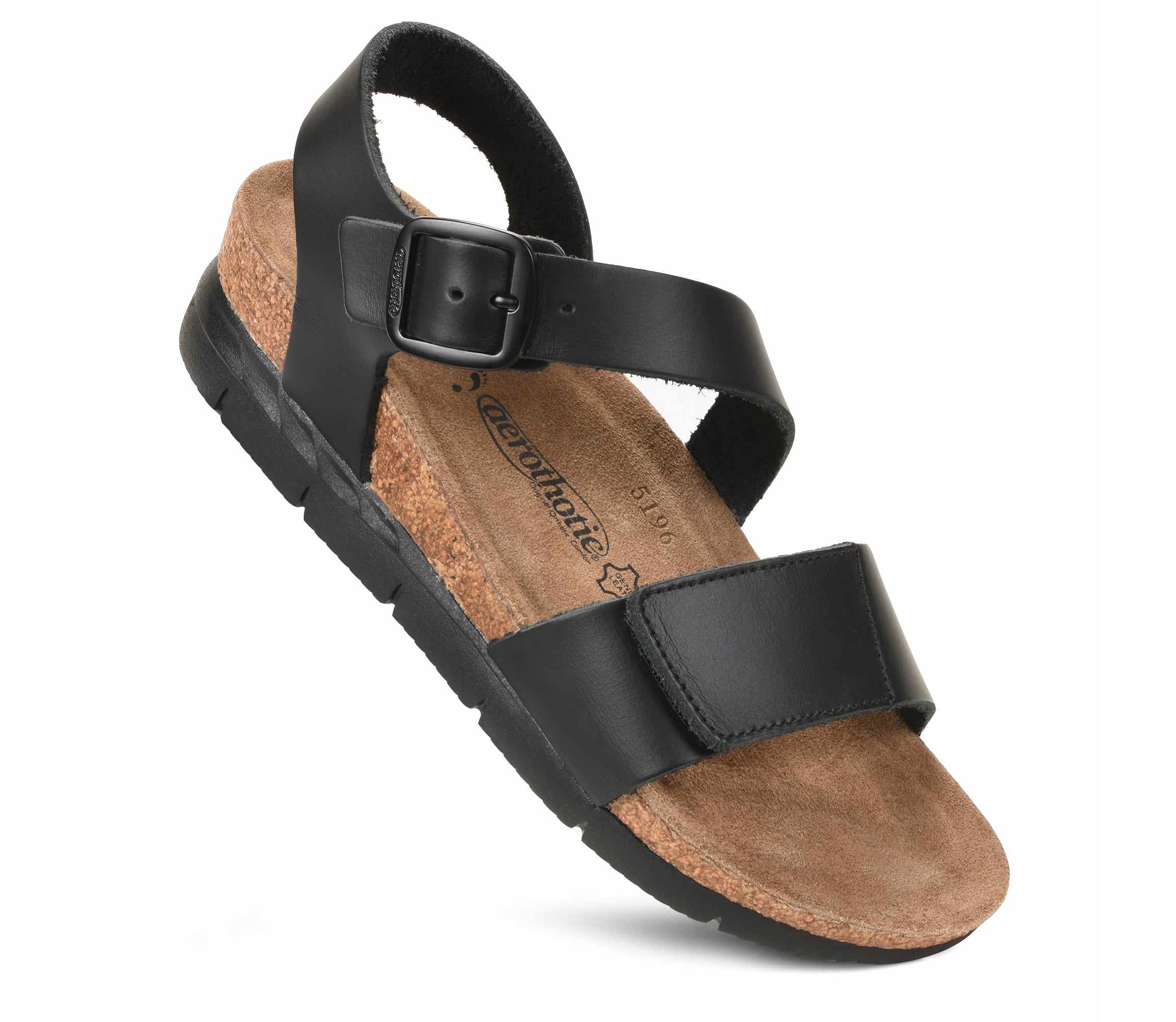 Aerothotic - Serena Double Strappy Open Toe Comfortable Leather Platform Sandals