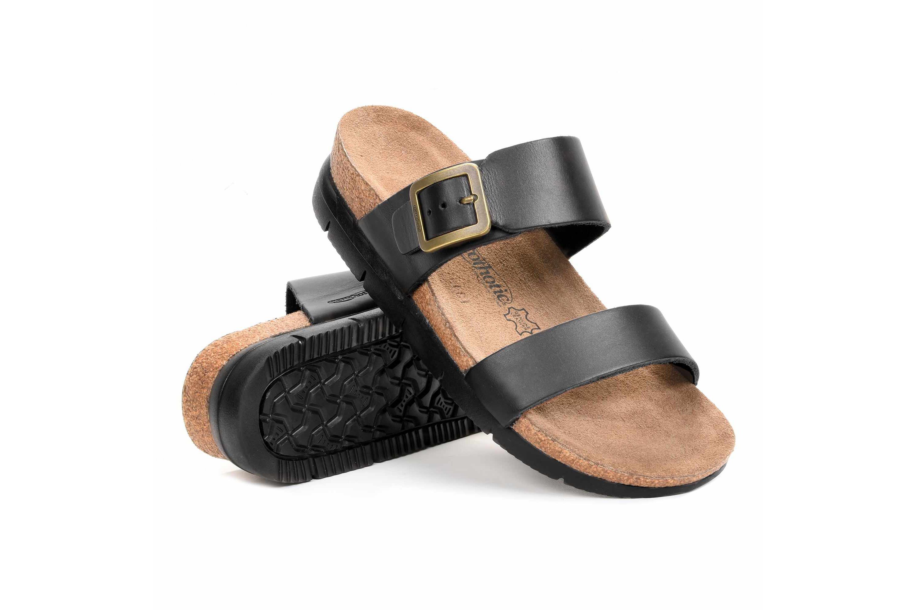 Aerothotic - Florence Genuine Leather Wedge Platform Slide Sandals Slip On