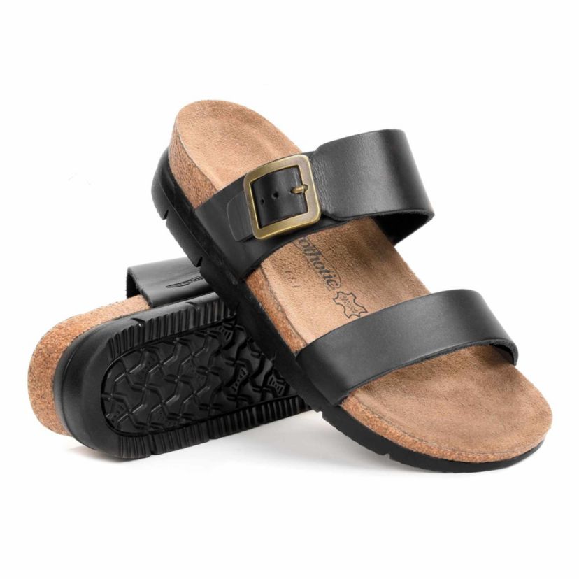 Aerothotic - Florence Genuine Leather Wedge Platform Slide Sandals Slip On