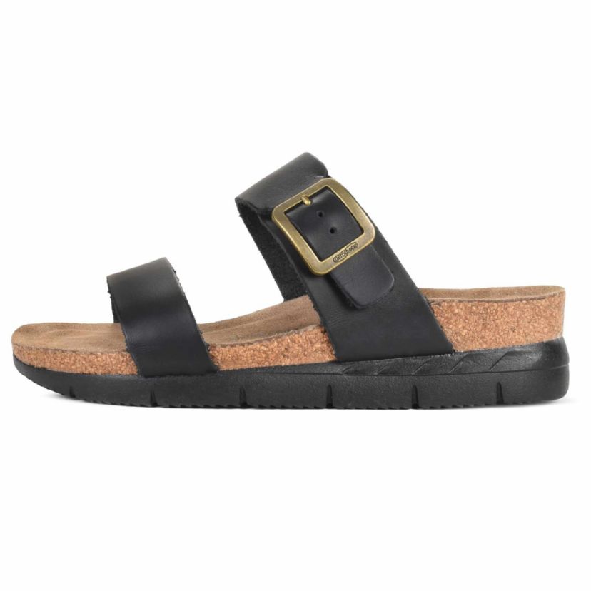 Aerothotic - Florence Genuine Leather Wedge Platform Slide Sandals Slip On