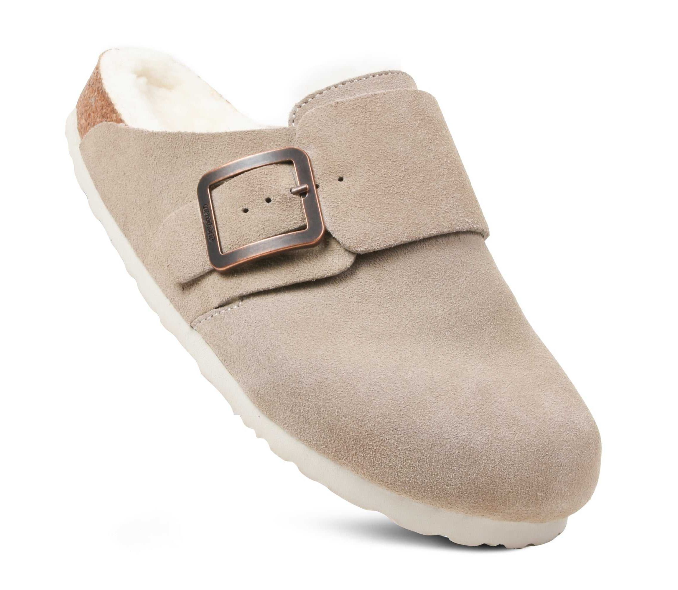 Aerothotic - Atlas Fur Genuine Leather Fur Lined Clogs for Women with Arch Support