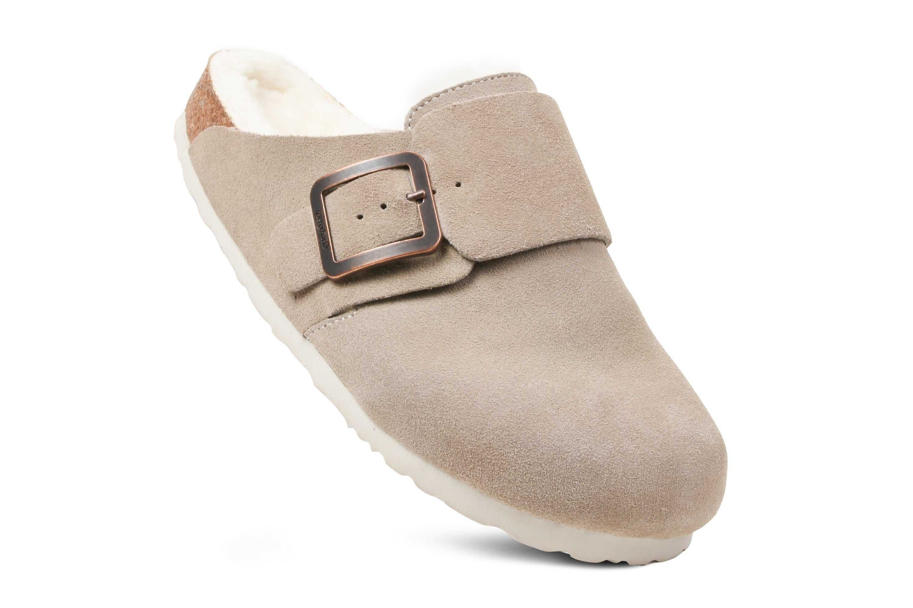 Aerothotic - Atlas Fur Genuine Leather Fur Lined Clogs for Women with Arch Support
