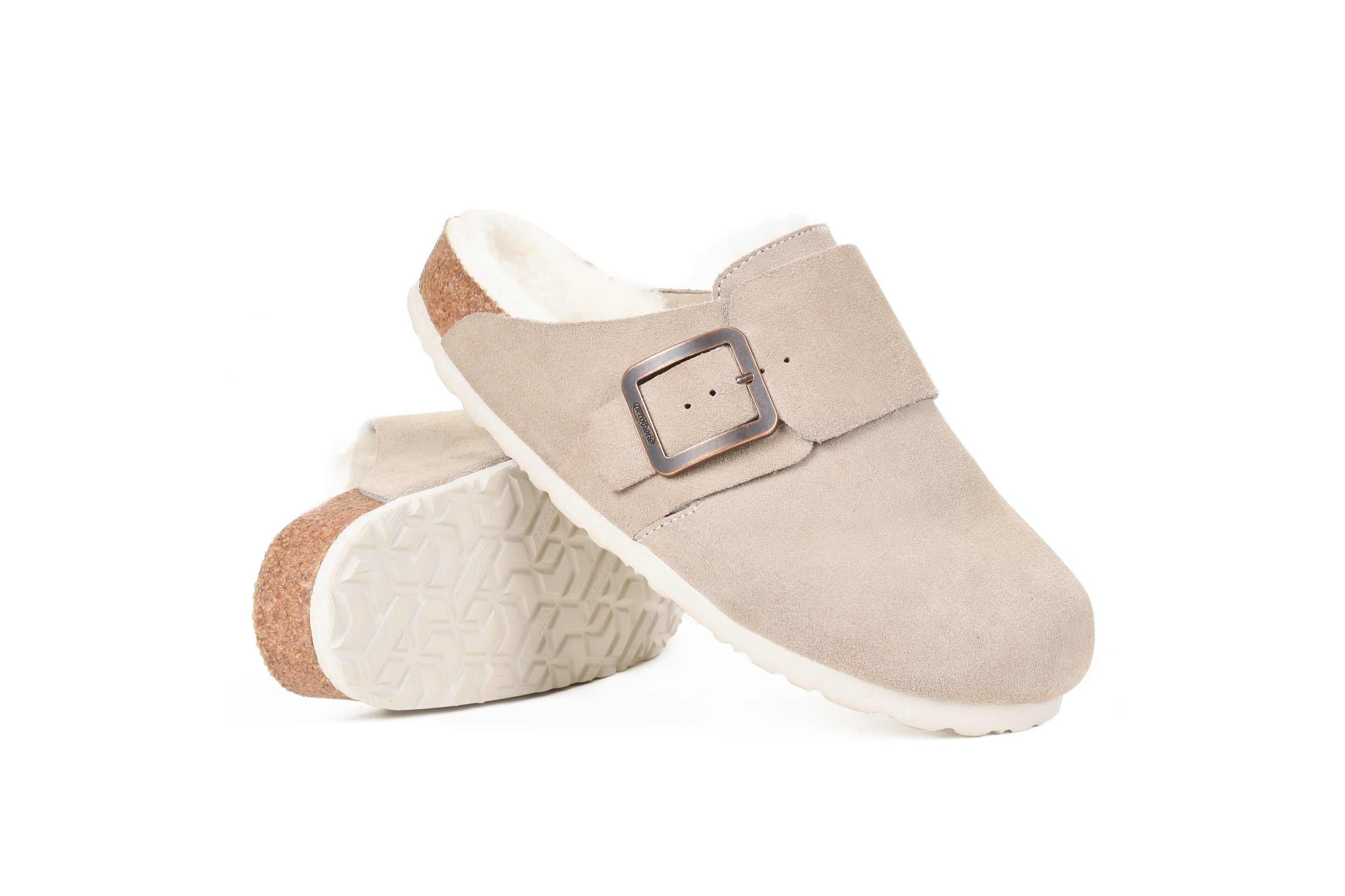 Aerothotic - Atlas Fur Genuine Leather Fur Lined Clogs for Women with Arch Support