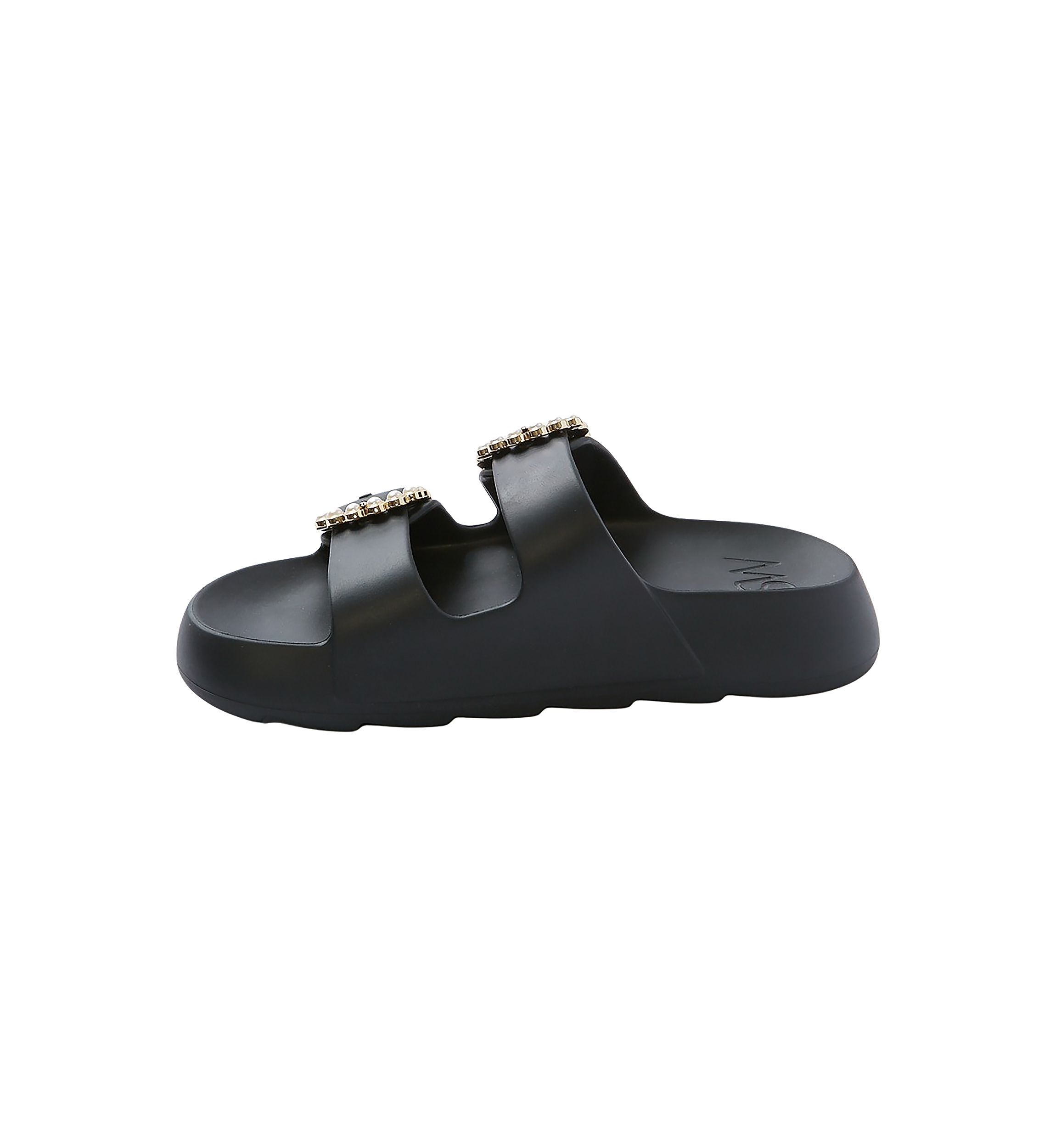 Pearl Buckle Slide Sandals