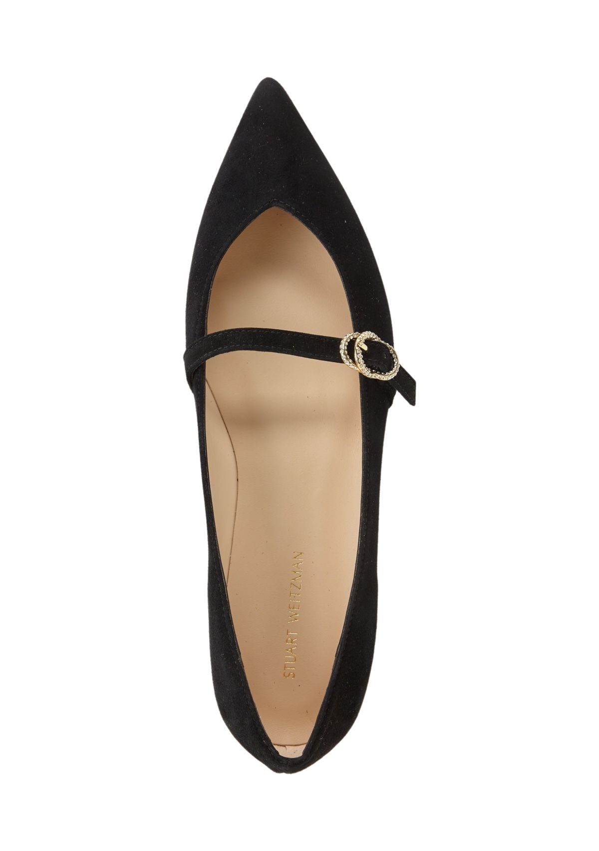 Womens Crystal Buckle Flats