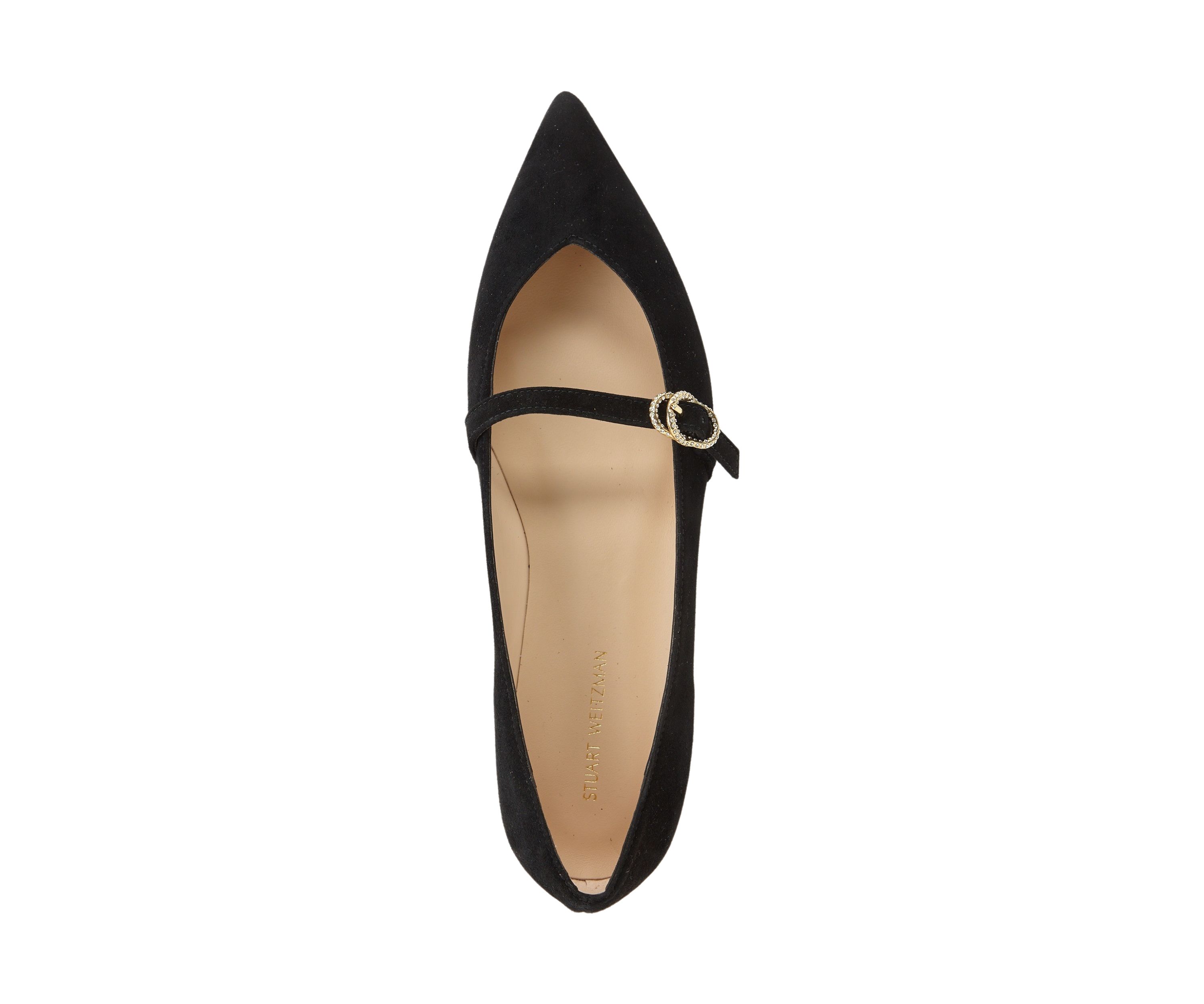 Womens Crystal Buckle Flats
