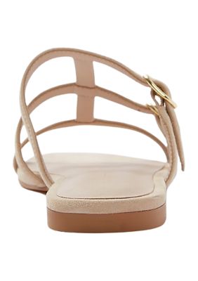 Grecian Buckle Flat Slide Sandals