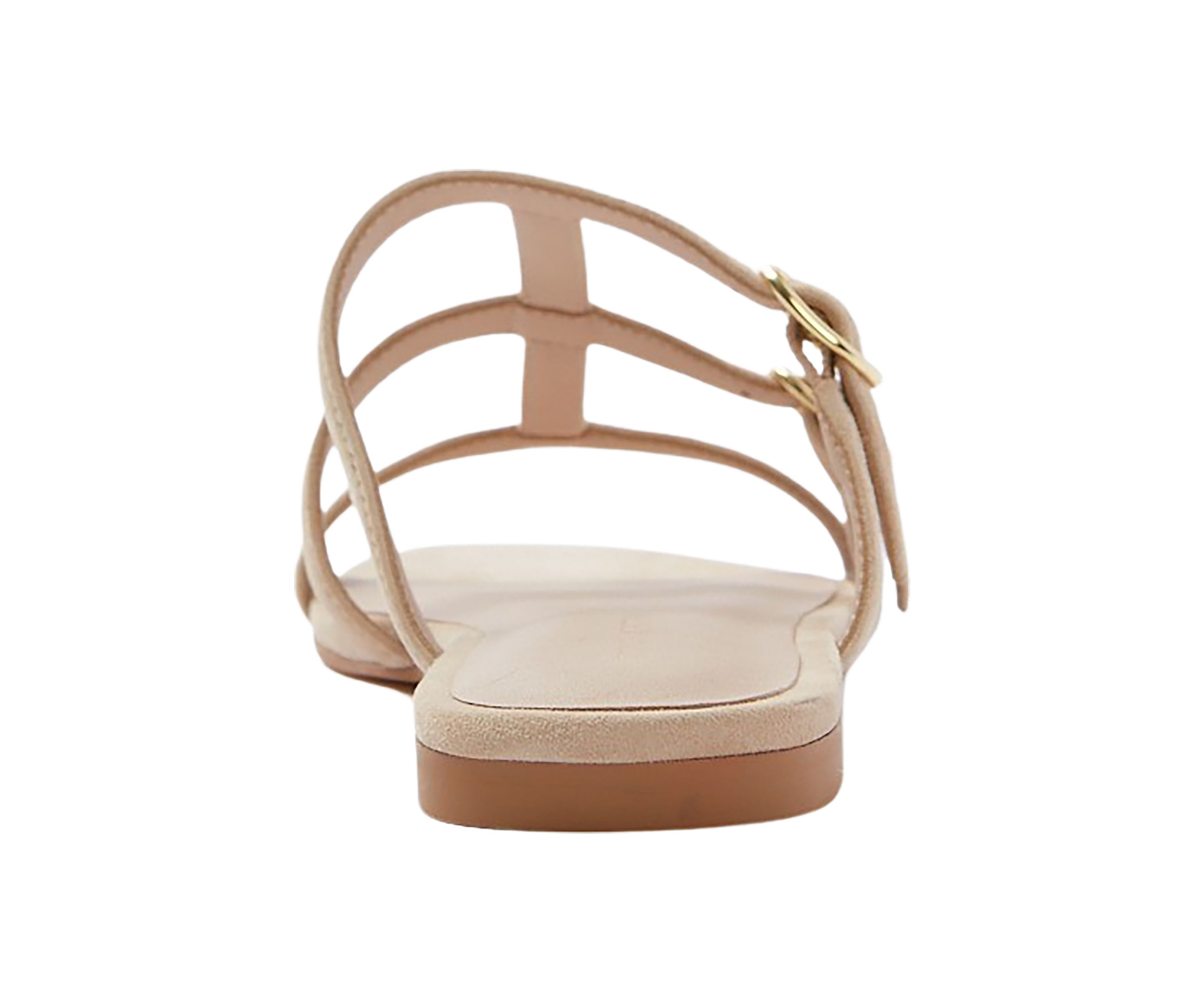 Grecian Buckle Flat Slide Sandals