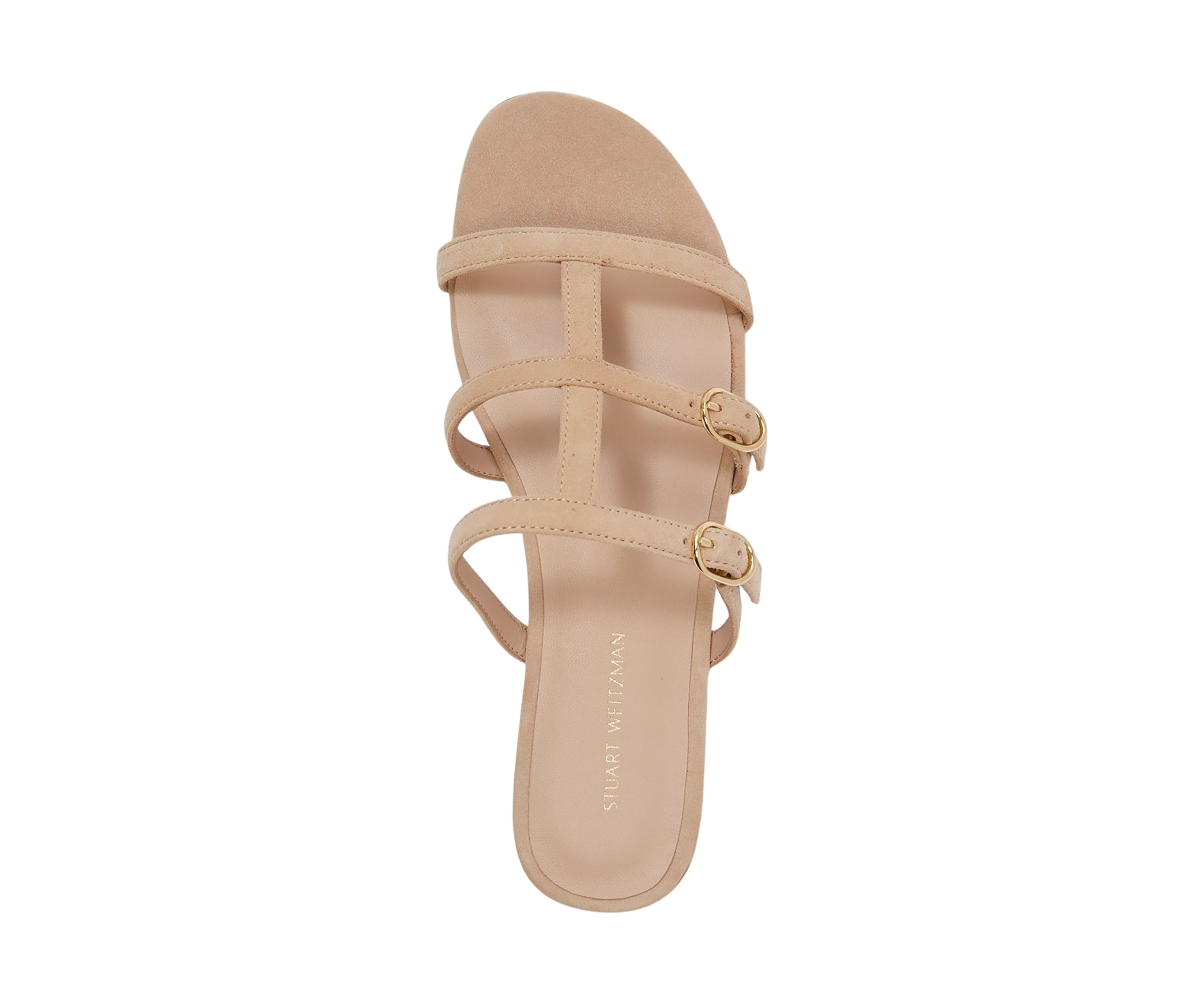 Grecian Buckle Flat Slide Sandals