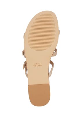Grecian Buckle Flat Slide Sandals
