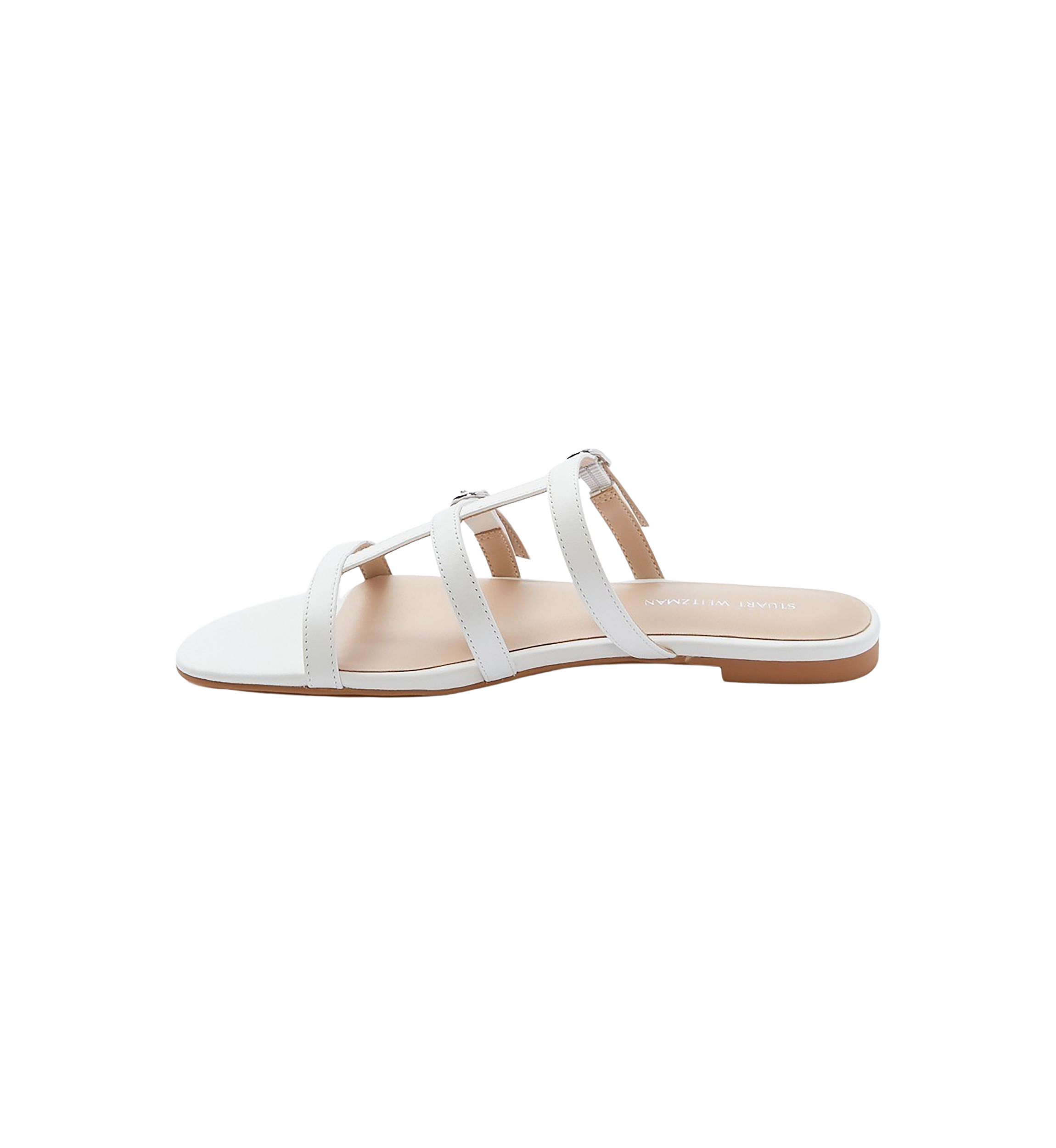 Grecian Buckle Flat Slide Sandals