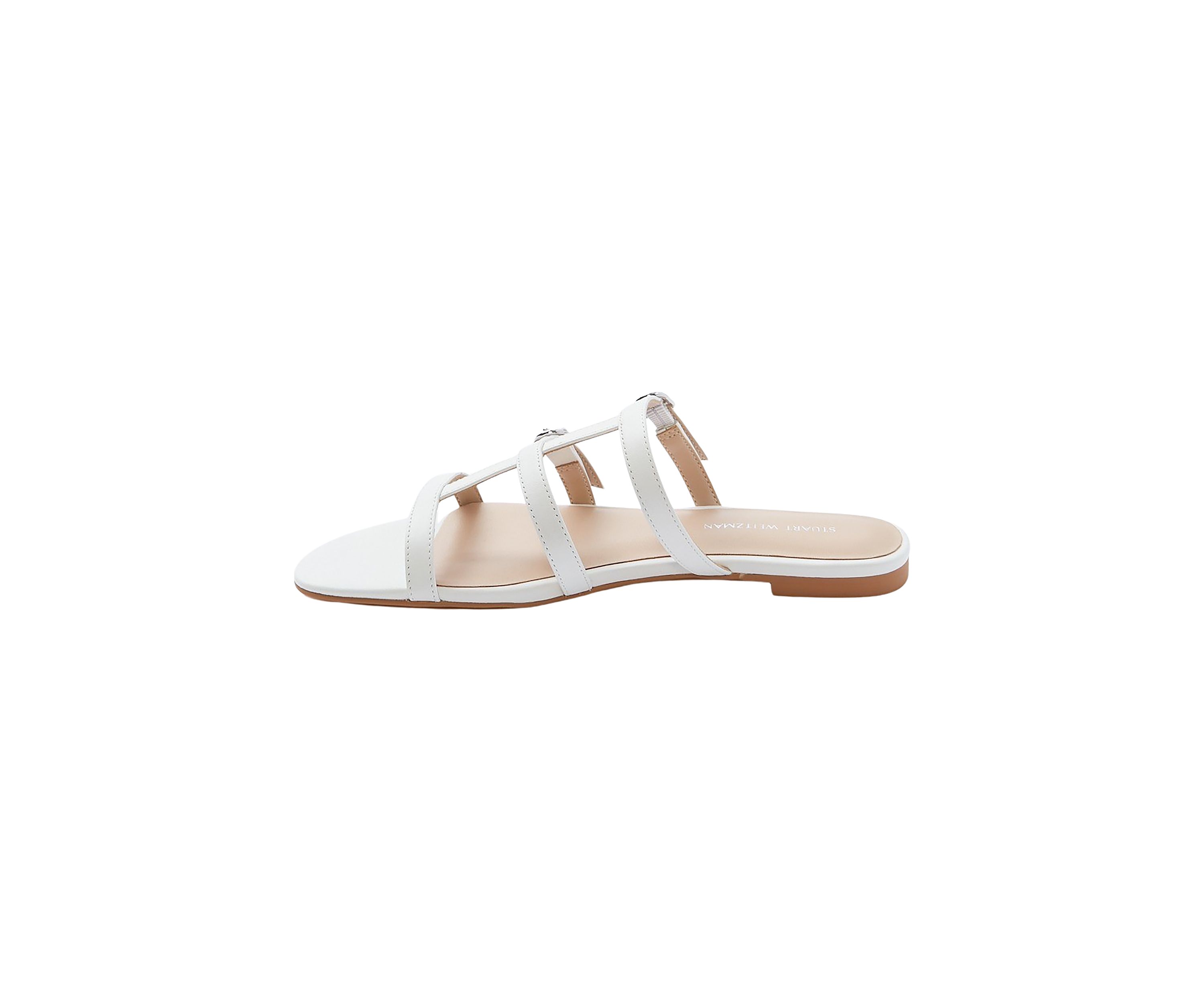 Grecian Buckle Flat Slide Sandals