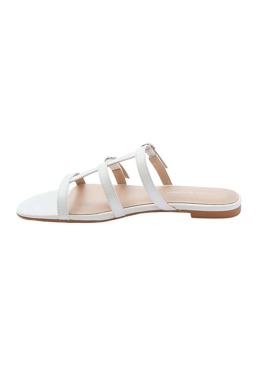 Grecian Buckle Flat Slide Sandals