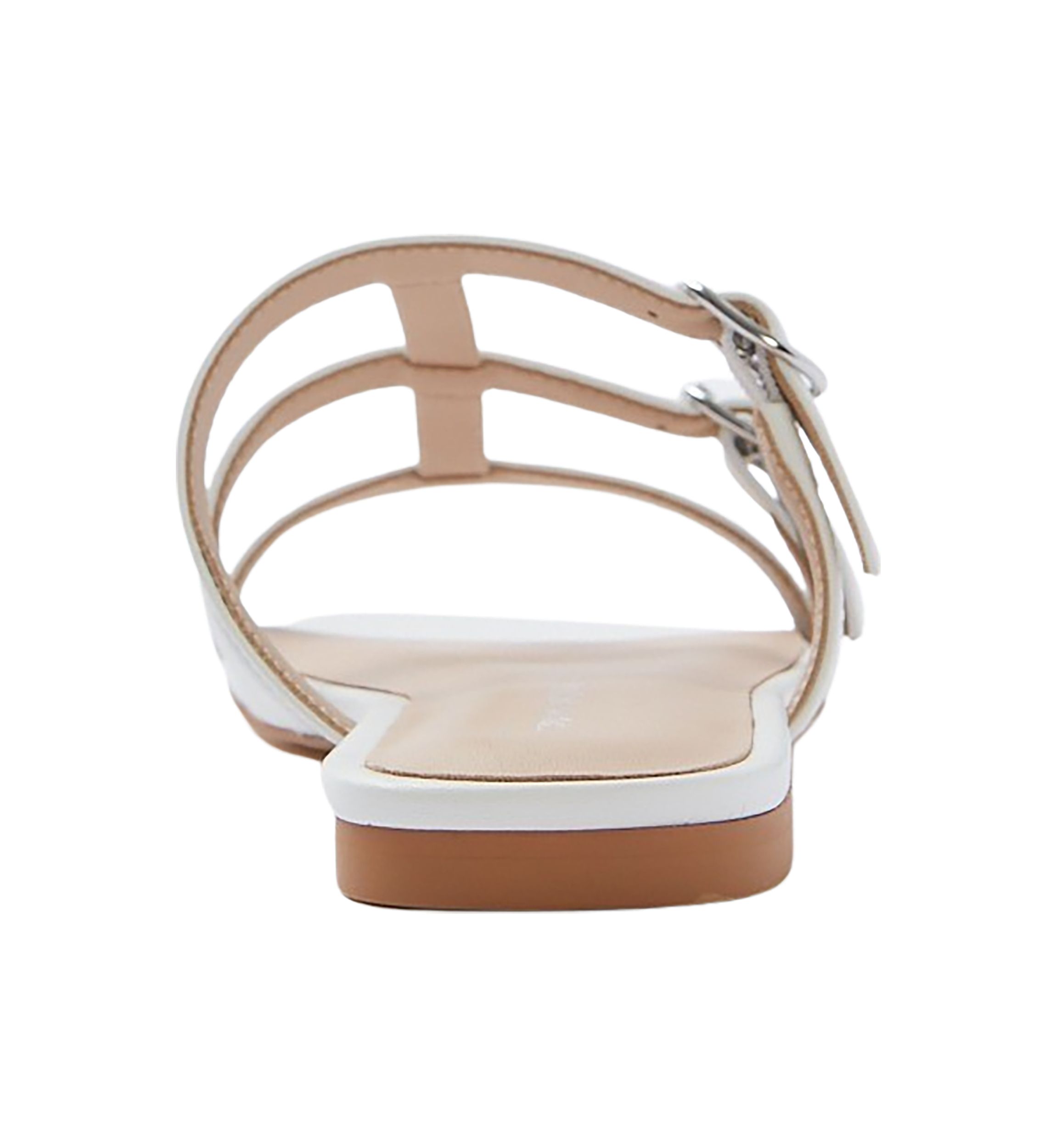 Grecian Buckle Flat Slide Sandals