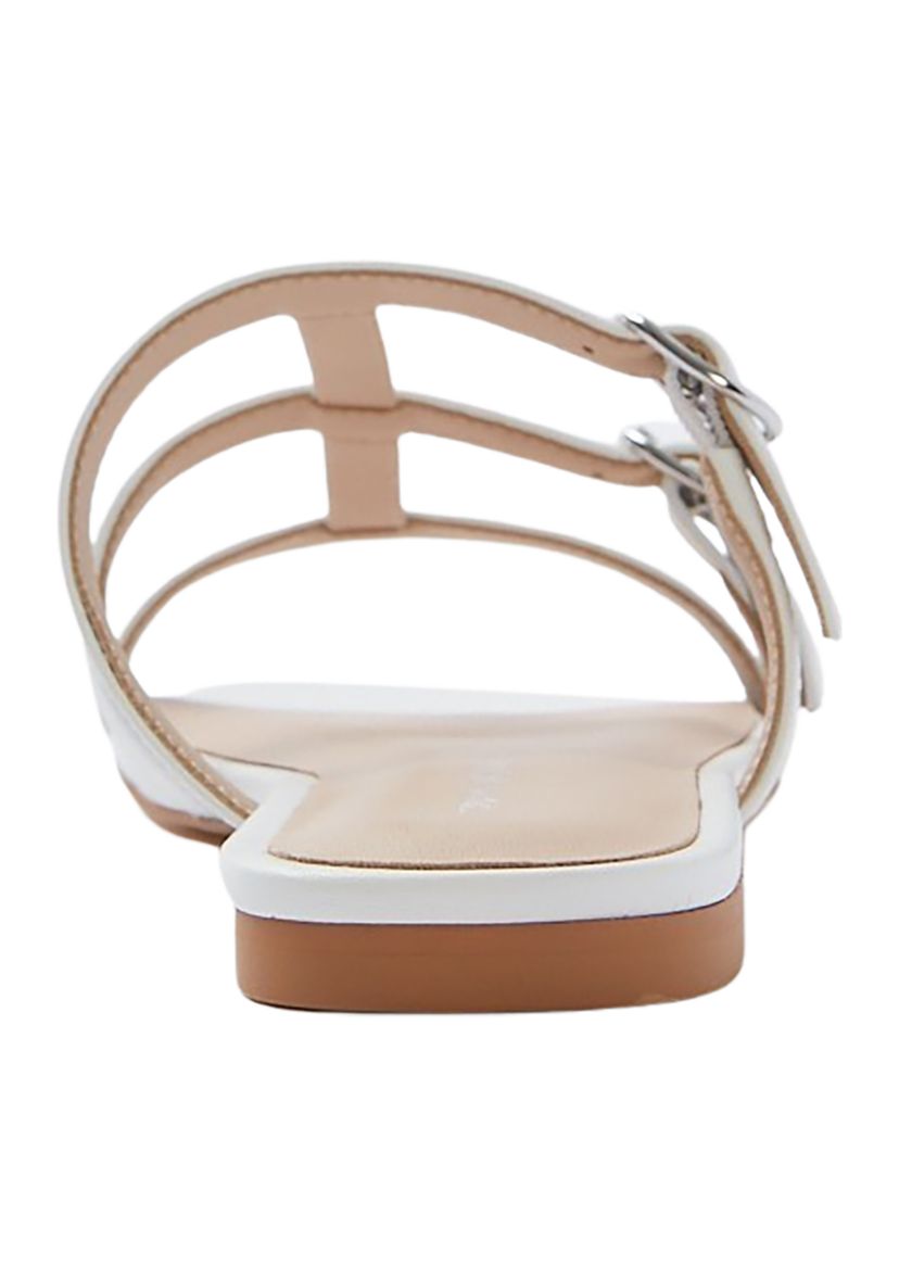 Grecian Buckle Flat Slide Sandals