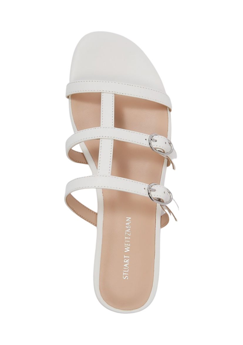 Grecian Buckle Flat Slide Sandals
