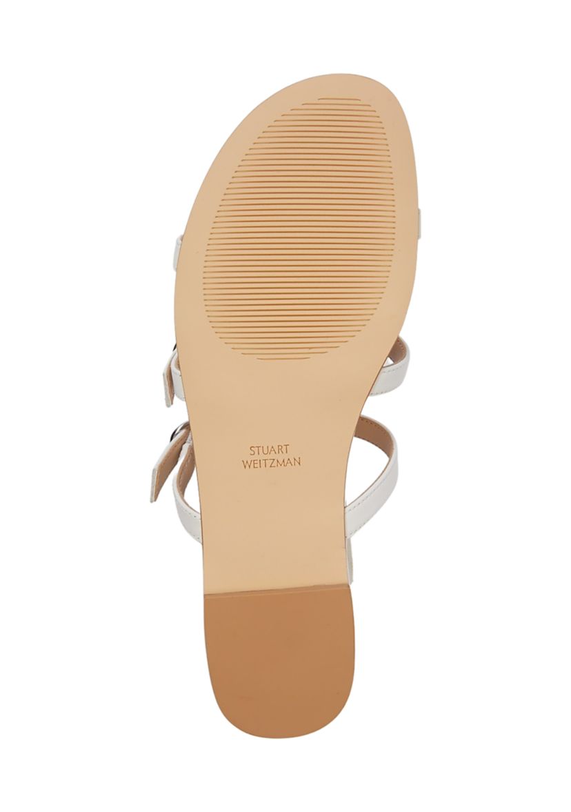 Grecian Buckle Flat Slide Sandals