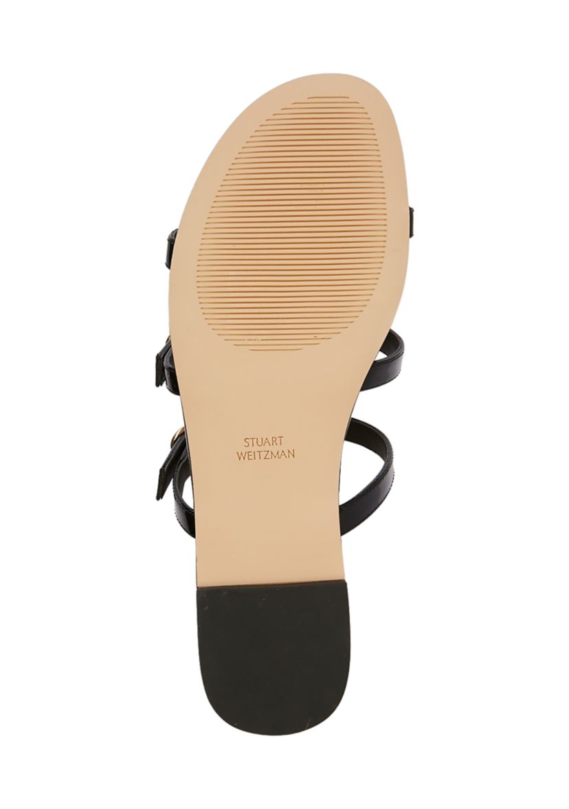 Grecian Buckle Flat Slide Sandals