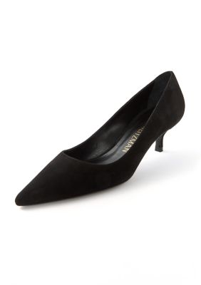 Stuart Weitzman Women's Stuart Kitten Pumps, Black, 6M